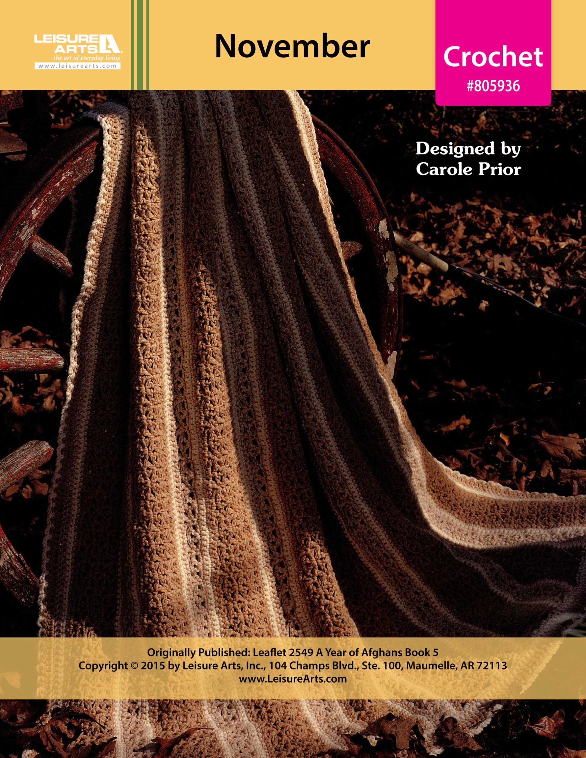 Leisure Arts A Year of Afghans Book 5 November Crochet ePattern