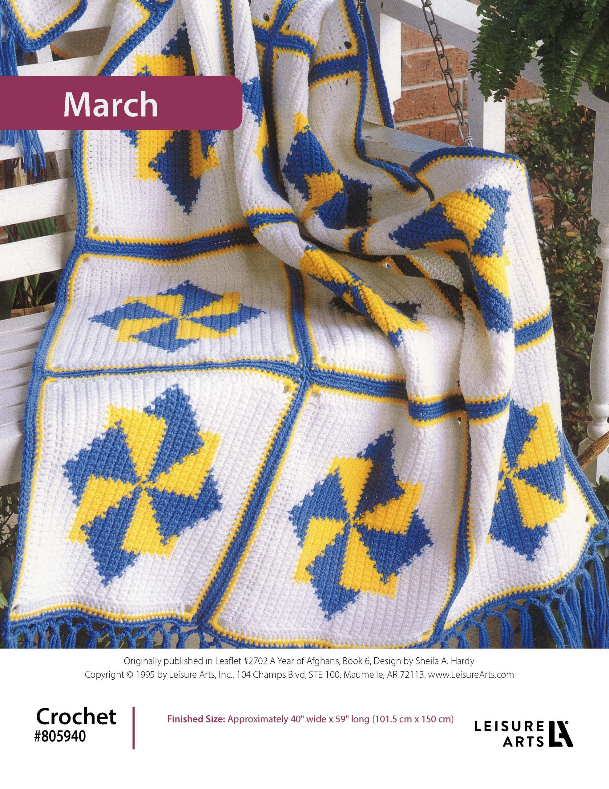 Leisure Arts A Year of Afghans Book 6 March ePattern