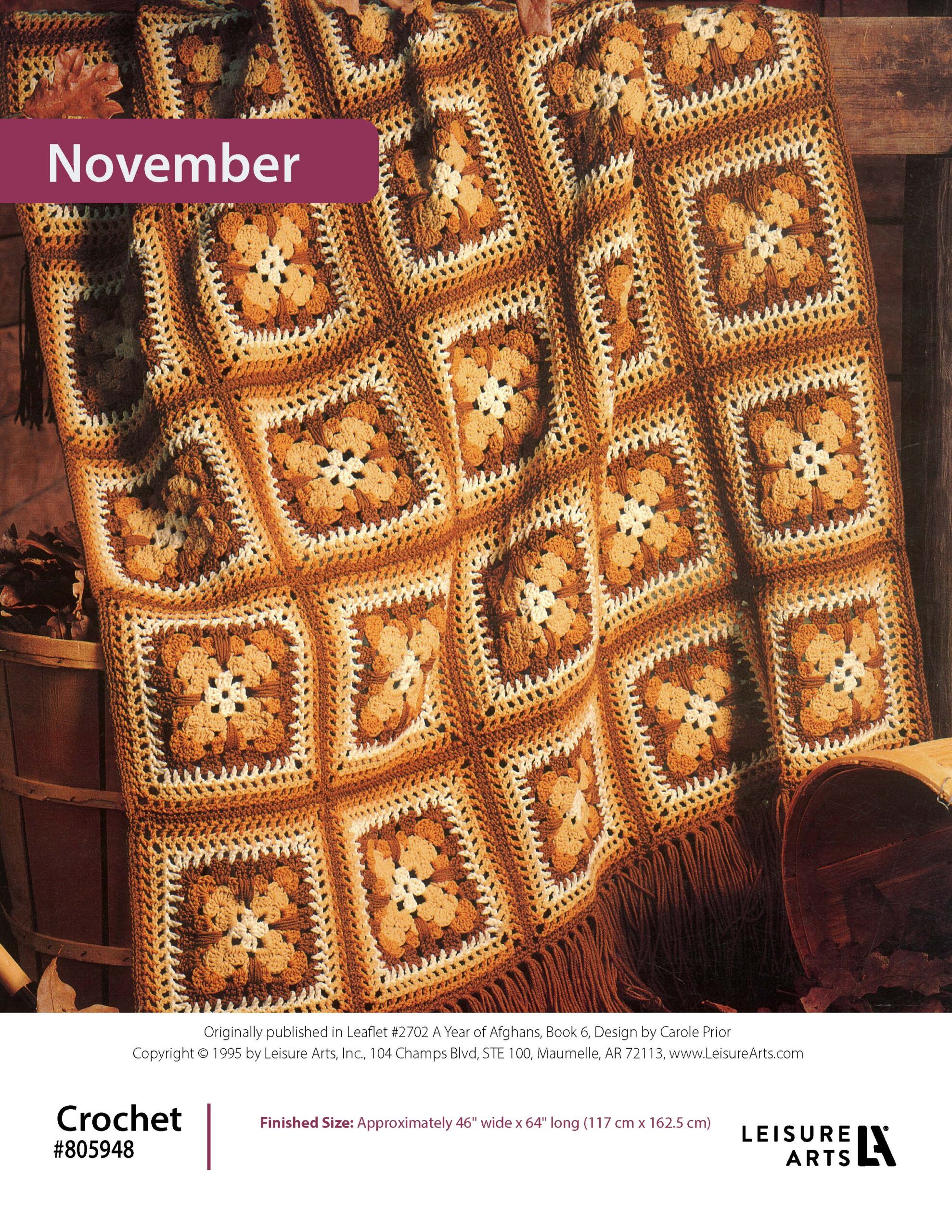 Leisure Arts A Year of Afghans Book 6 November ePattern