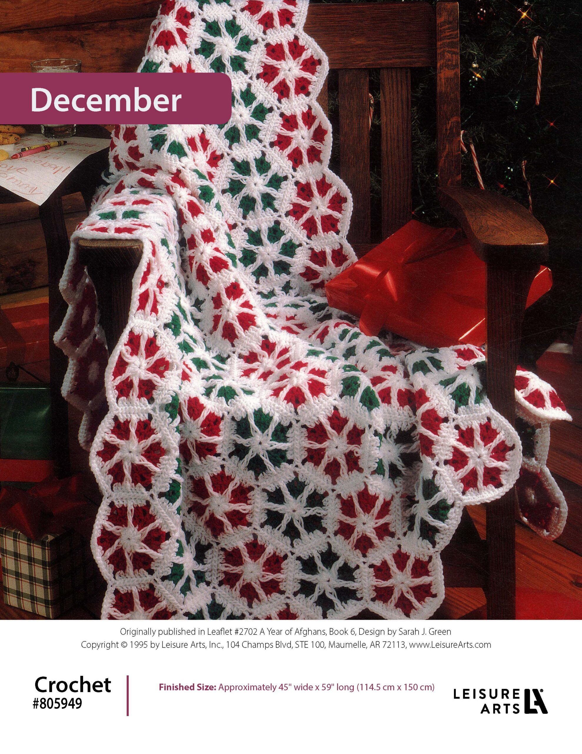 Leisure Arts A Year of Afghans Book 6 December ePattern