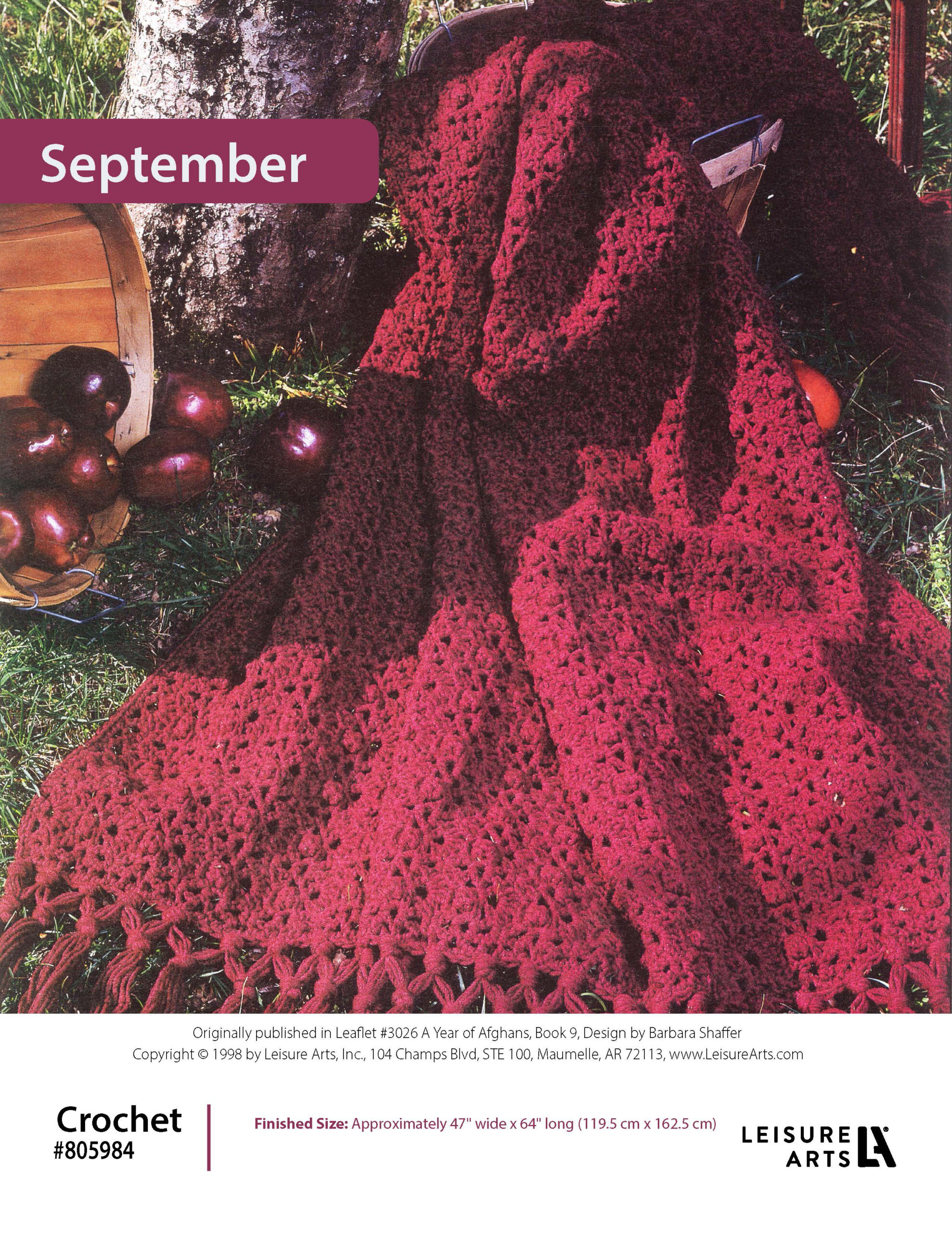 Leisure Arts A Year of Afghans Book 9 September Crochet ePattern