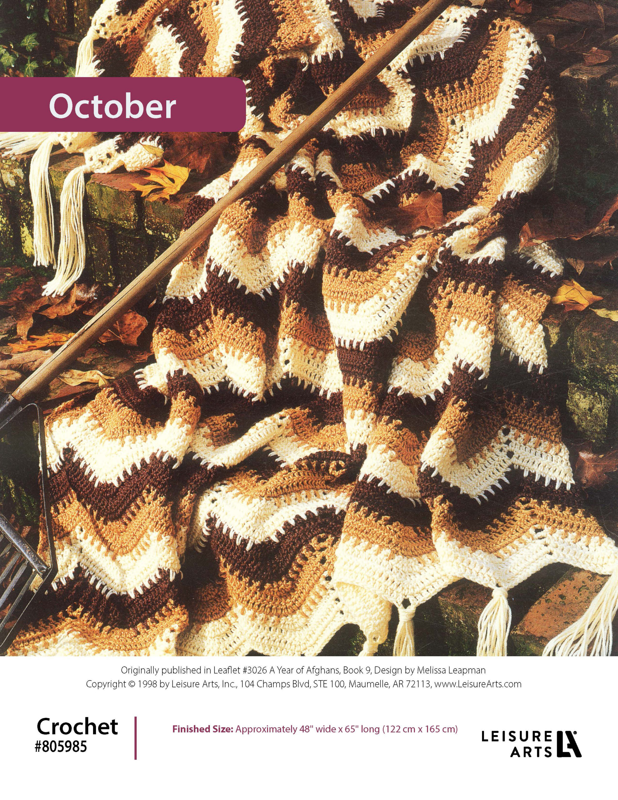 Leisure Arts A Year of Afghans Book 9 October Crochet ePattern
