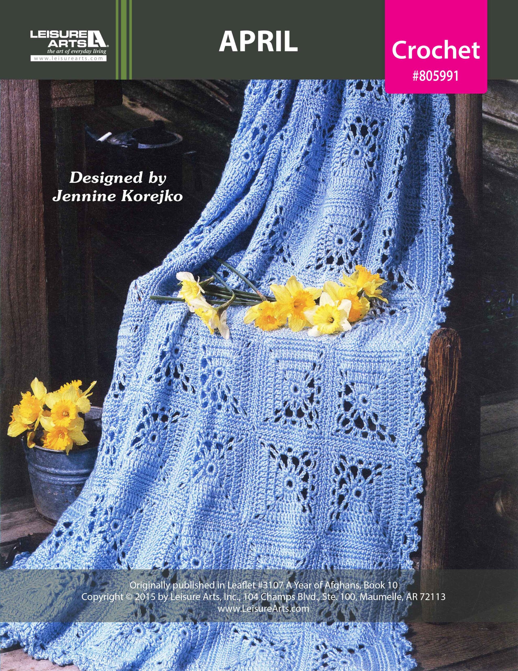 Leisure Arts A Year of Afghans Book 10 April Crochet ePattern
