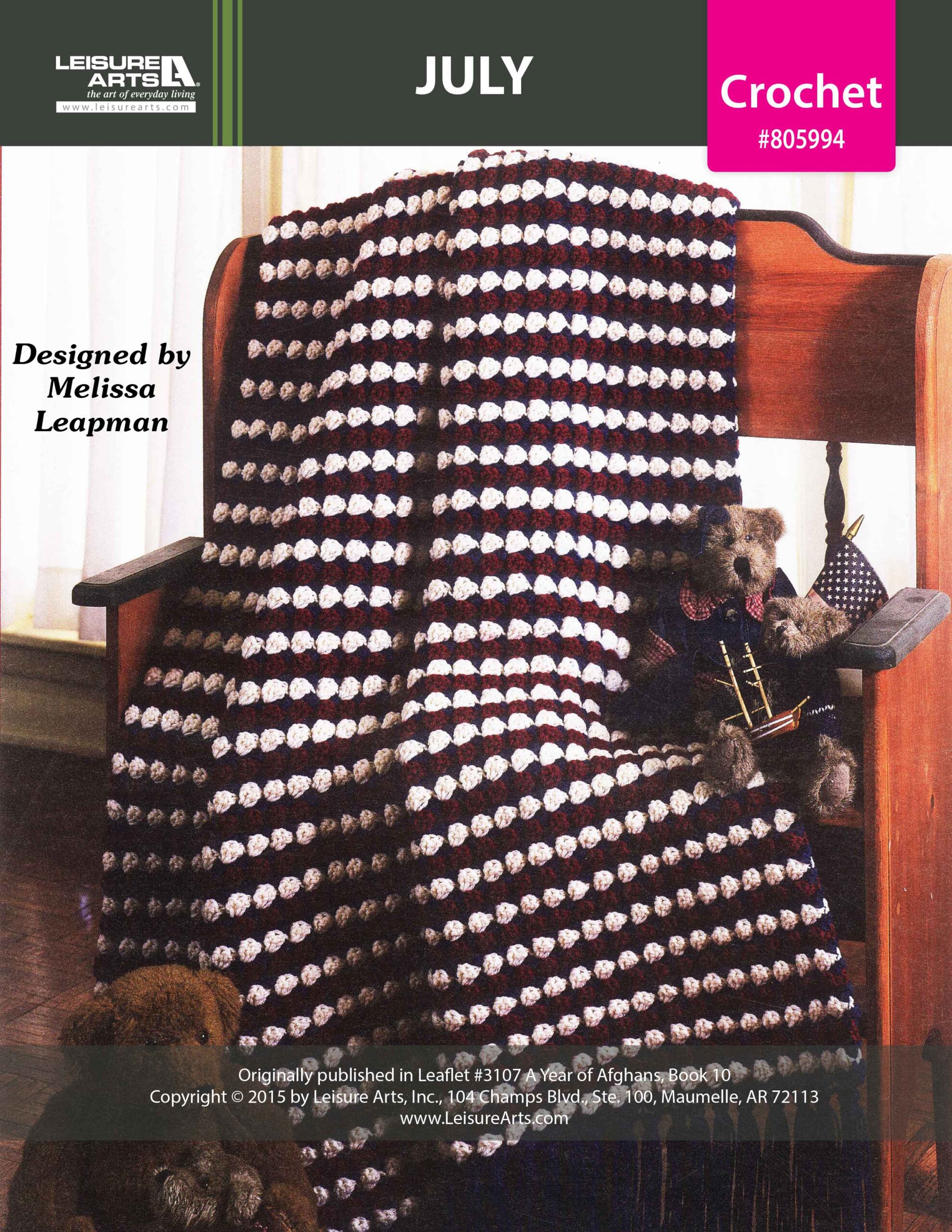 Leisure Arts A Year of Afghans Book 10 July Crochet ePattern
