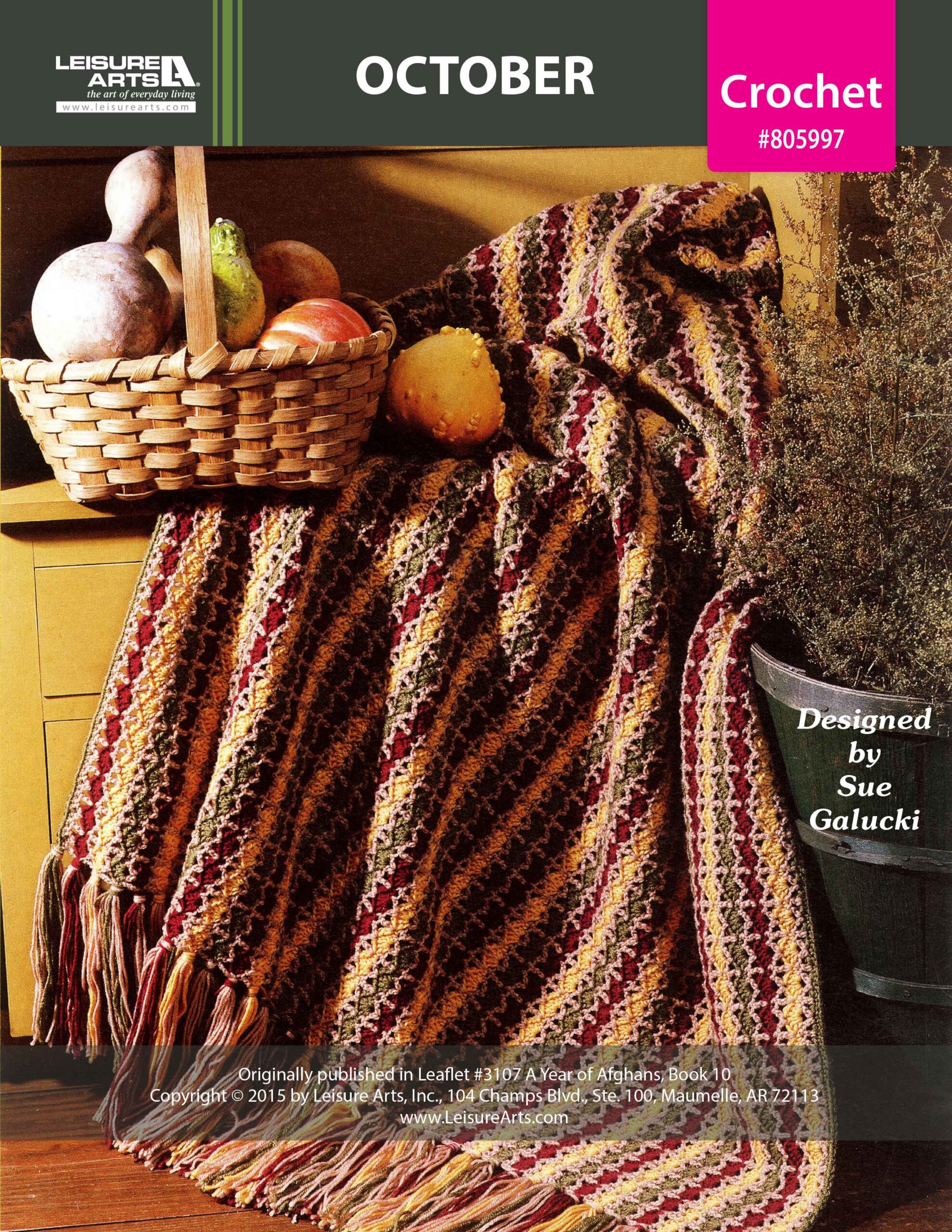 Leisure Arts A Year of Afghans Book 10 October Crochet ePattern