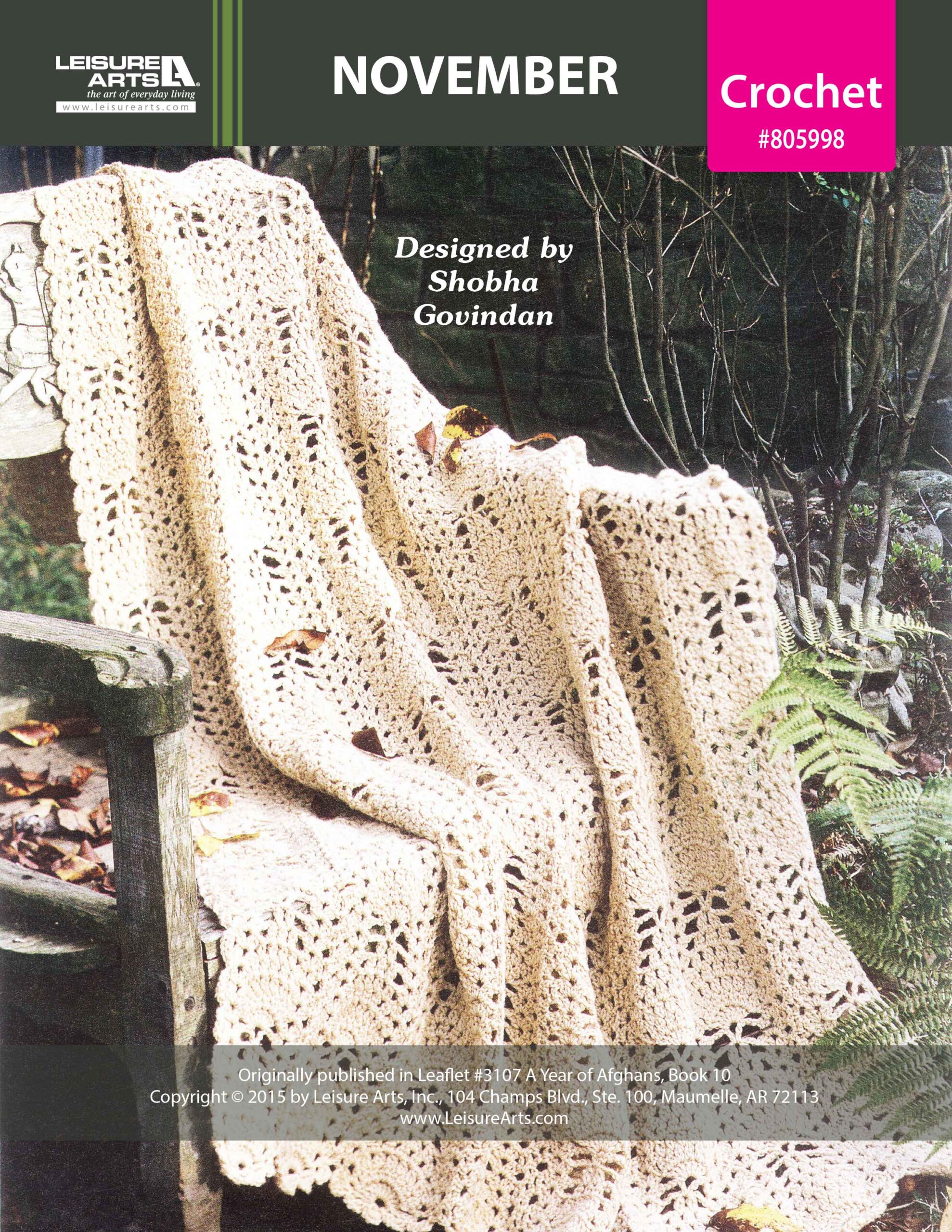 Leisure Arts A Year of Afghans Book 10 November Crochet ePattern