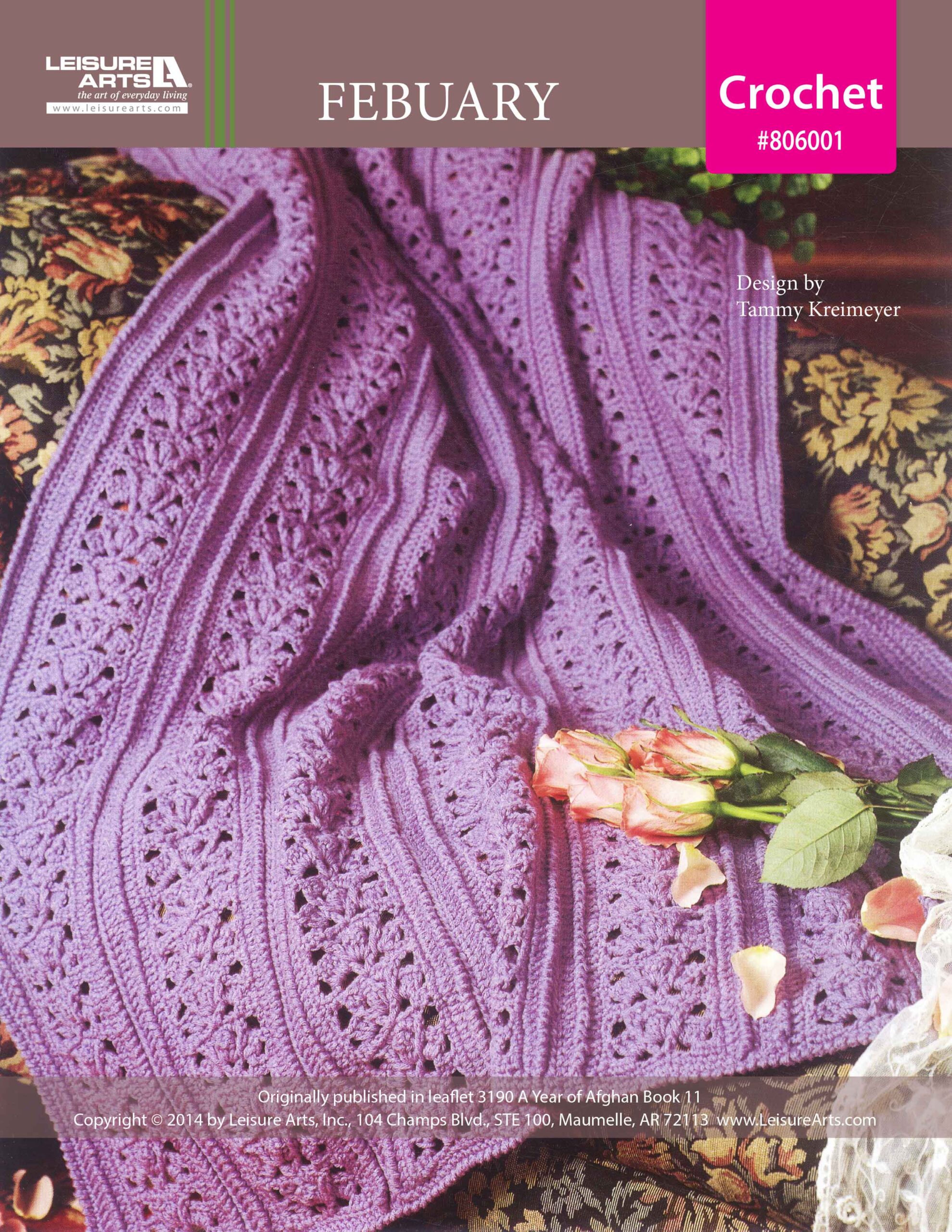Leisure Arts A Year of Afghans Book 11 February Crochet ePattern