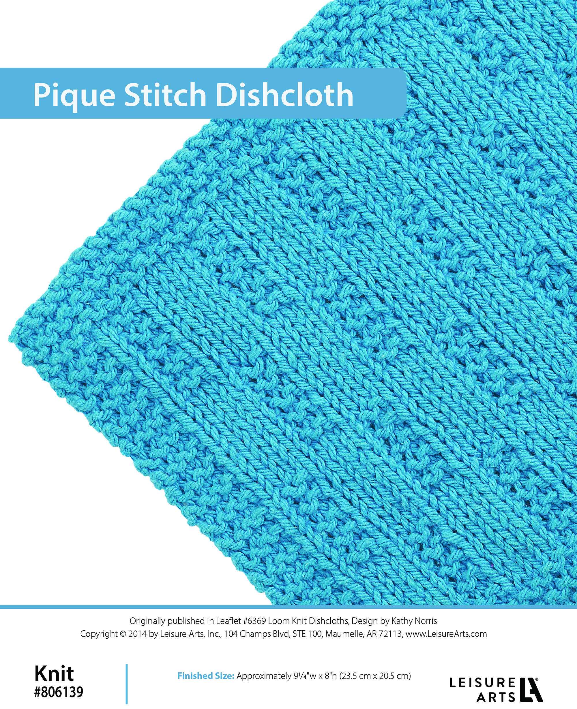 Leisure Arts Leisure Arts Loom Knit Dishcloths Pique Stitch Dishcloth ePattern