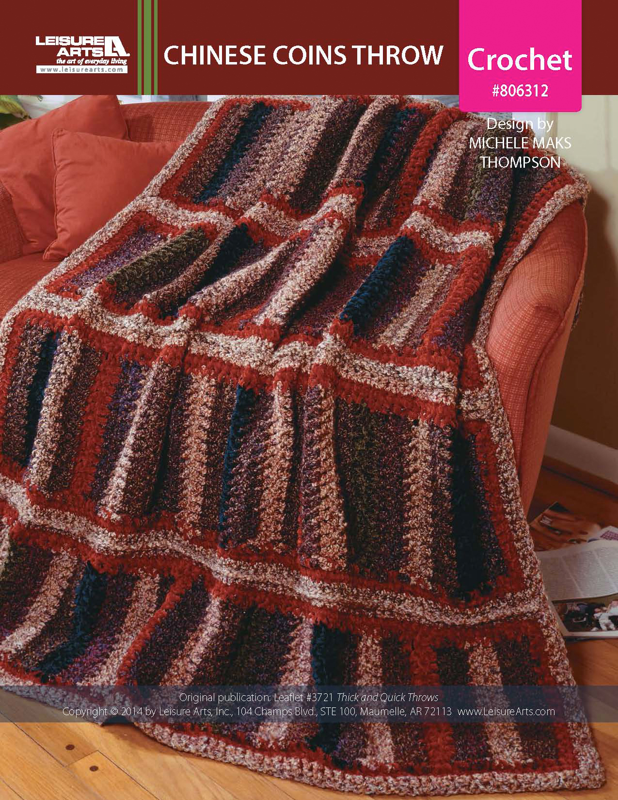 Leisure Arts Thick Quick Throws Chinese Coins Crochet ePattern