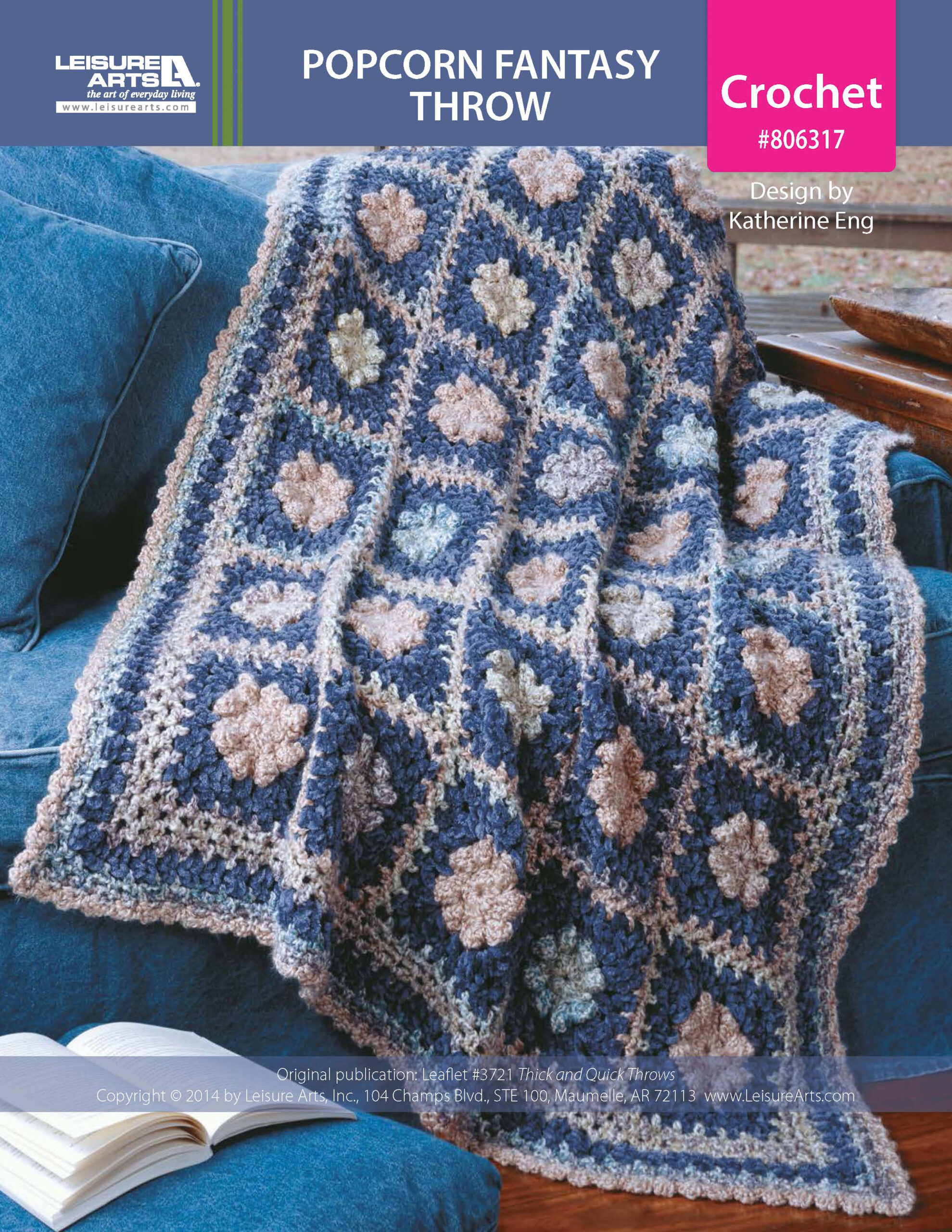Leisure Arts Thick Quick Throws Popcorn Fantasy Crochet ePattern