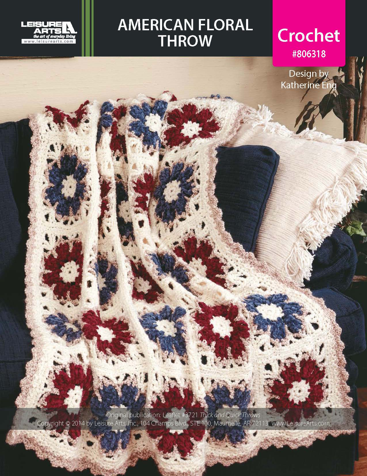 Leisure Arts Thick Quick Throws American Floral Crochet ePattern