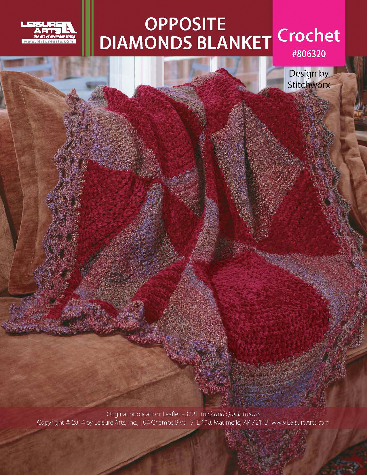 Leisure Arts Thick Quick Throws Opposite Diamonds Blanket Crochet ePattern