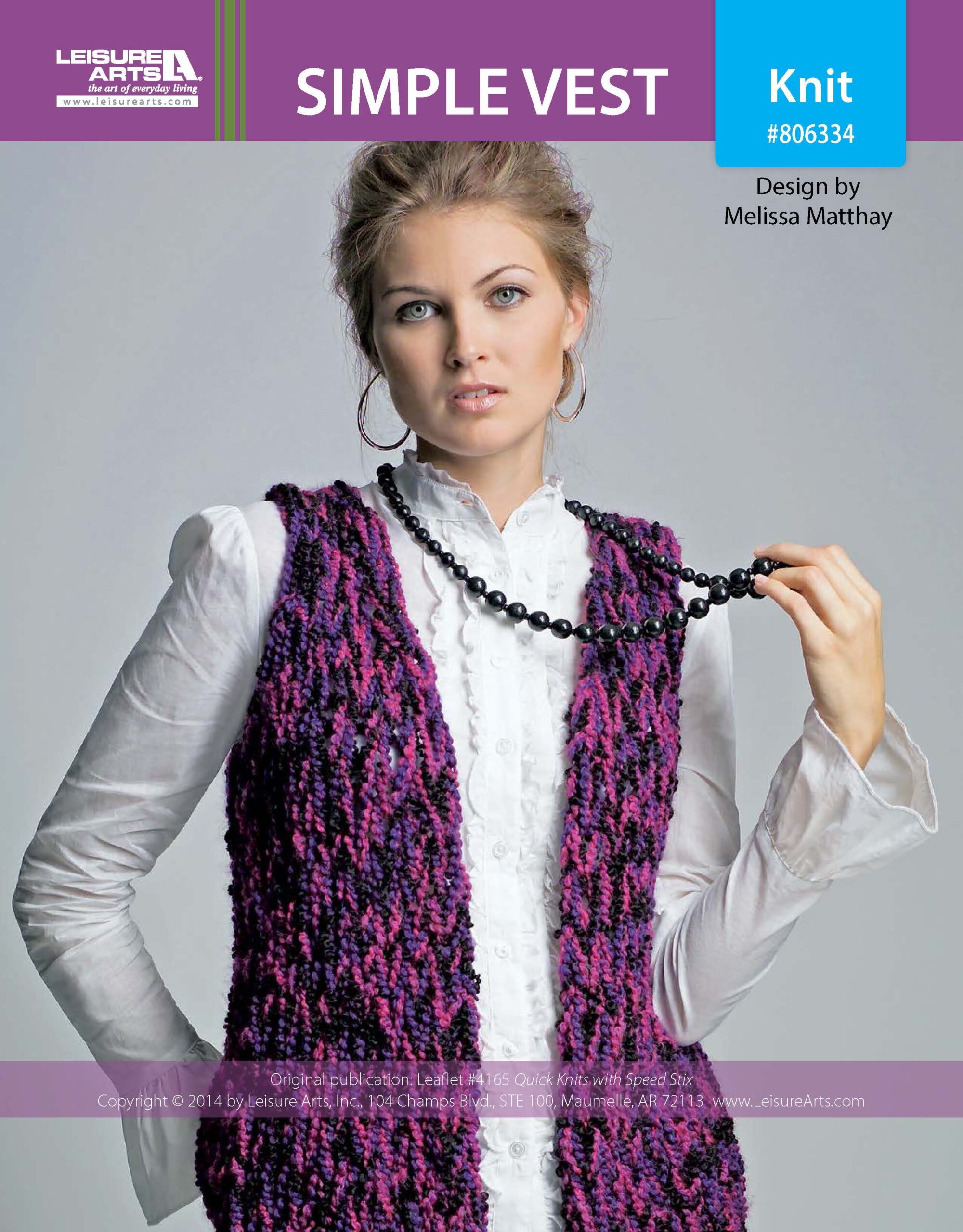 Leisure Arts Quick Knits With Speed Stix Simple Vest ePattern