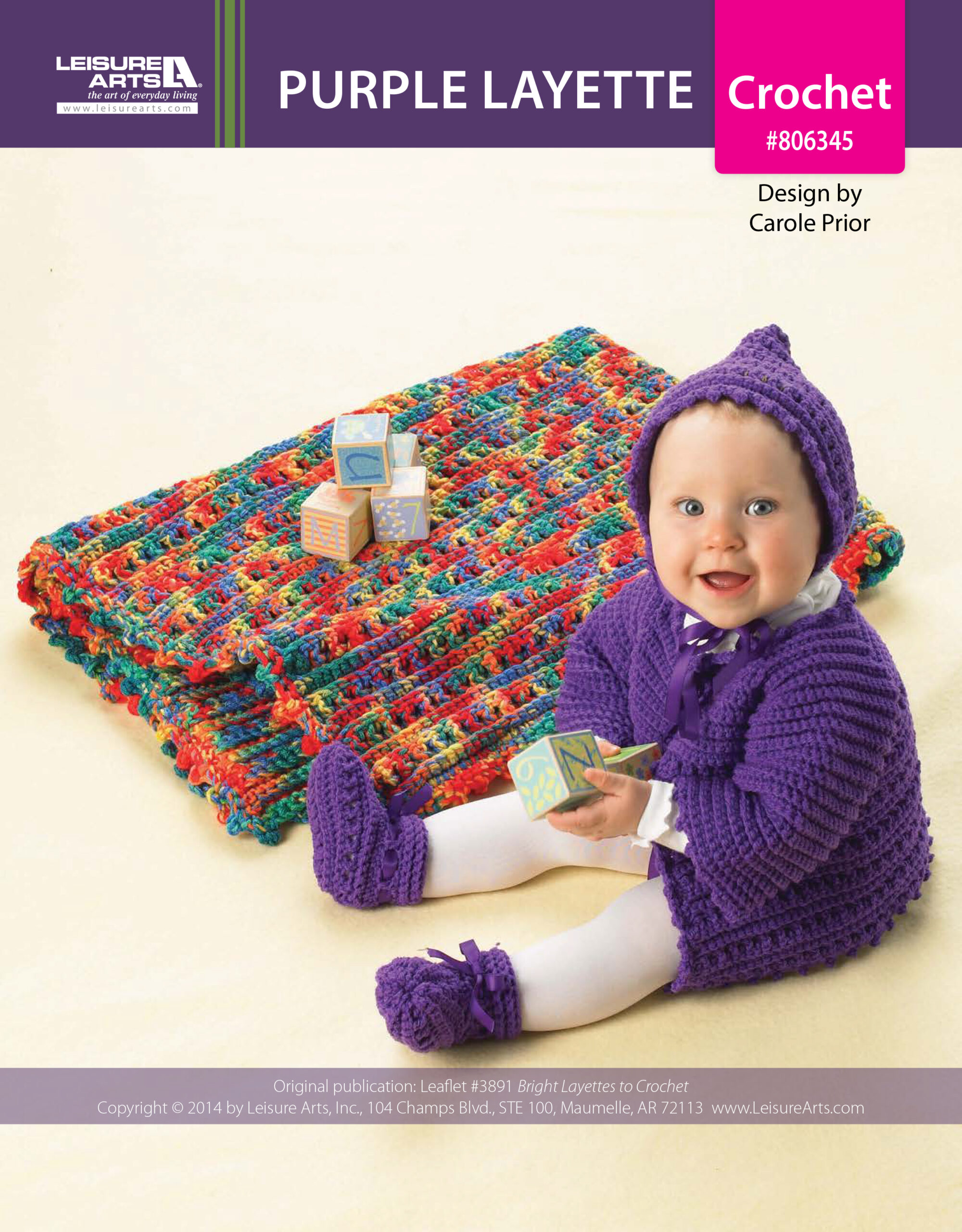Leisure Arts Bright Layettes To Crochet Purple ePattern
