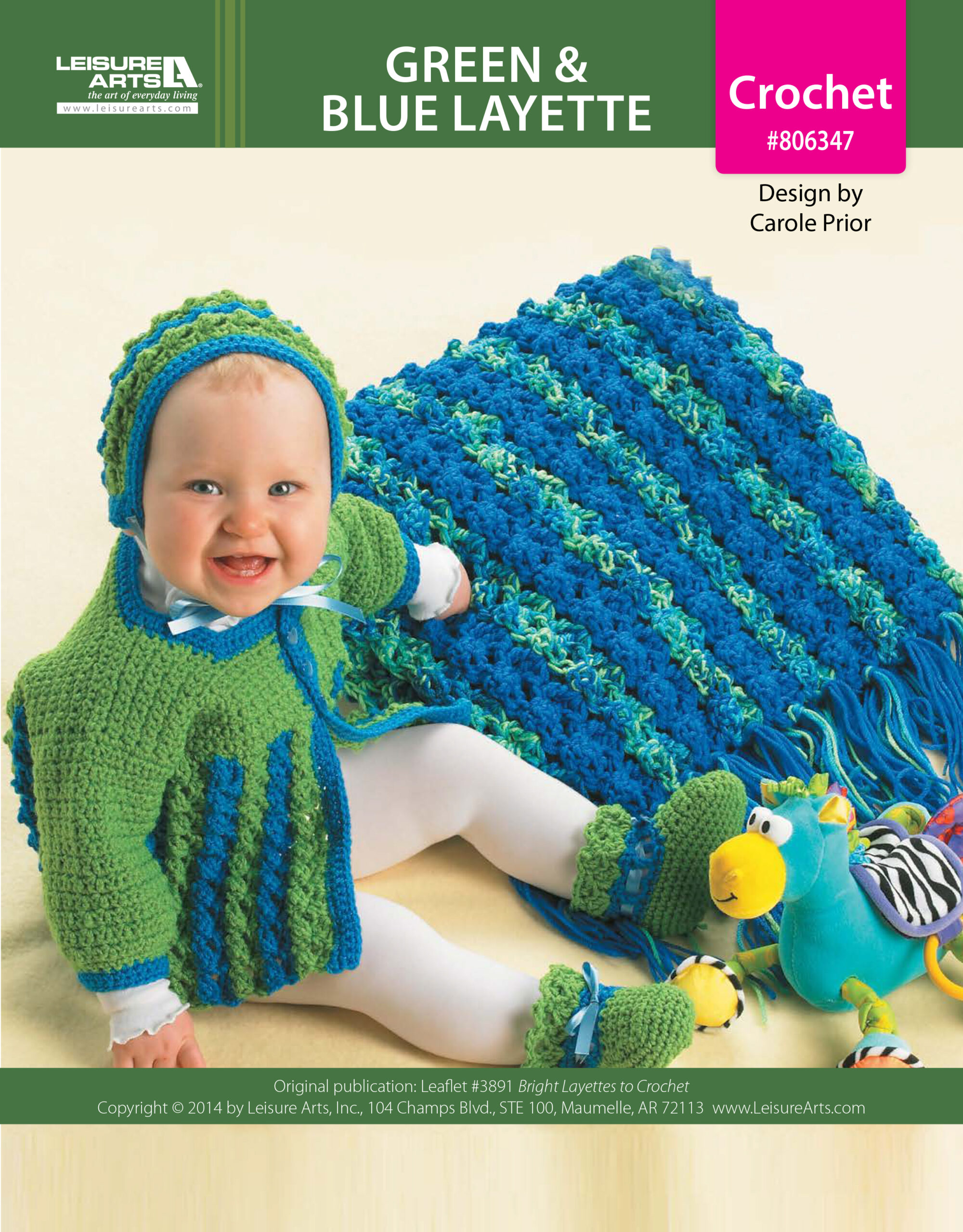 Leisure Arts Bright Layettes To Crochet Green Blue ePattern