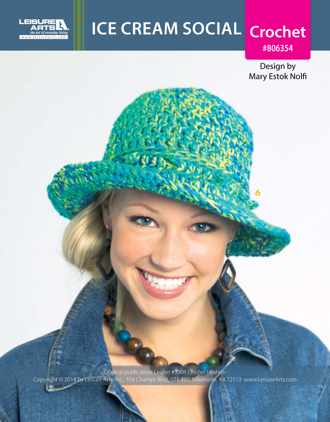Leisure Arts Crochet Hip Hats Ice Cream Social ePattern