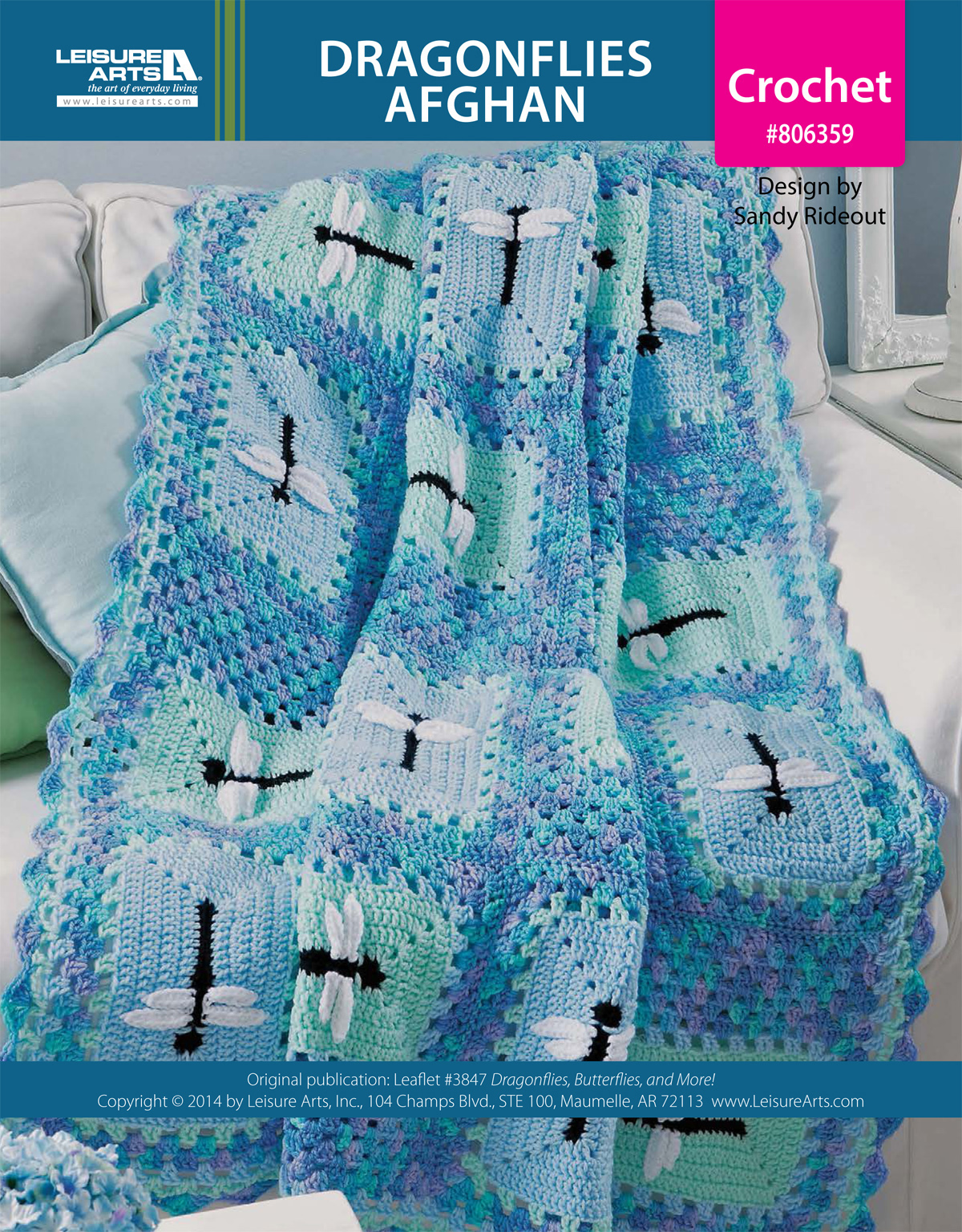 Leisure Arts Dragonflies Butterflies And More Dragonflies Afghan Crochet ePattern