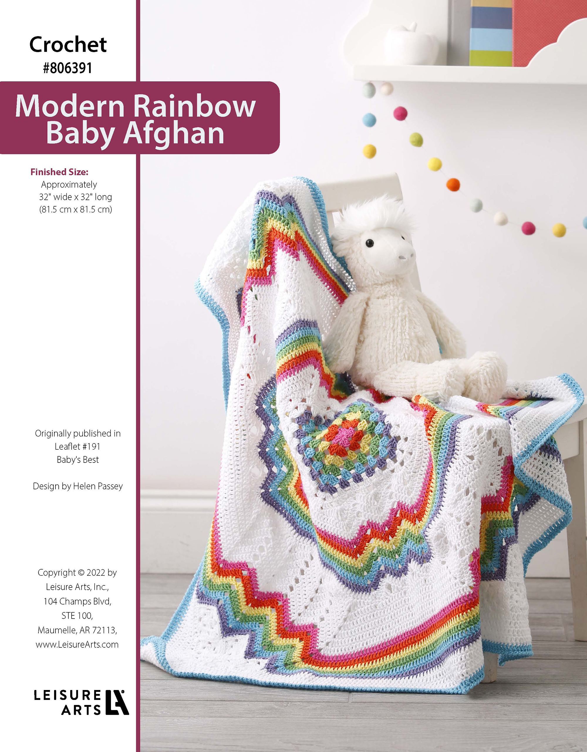 Leisure Arts ePattern Modern Rainbow Baby Afghan