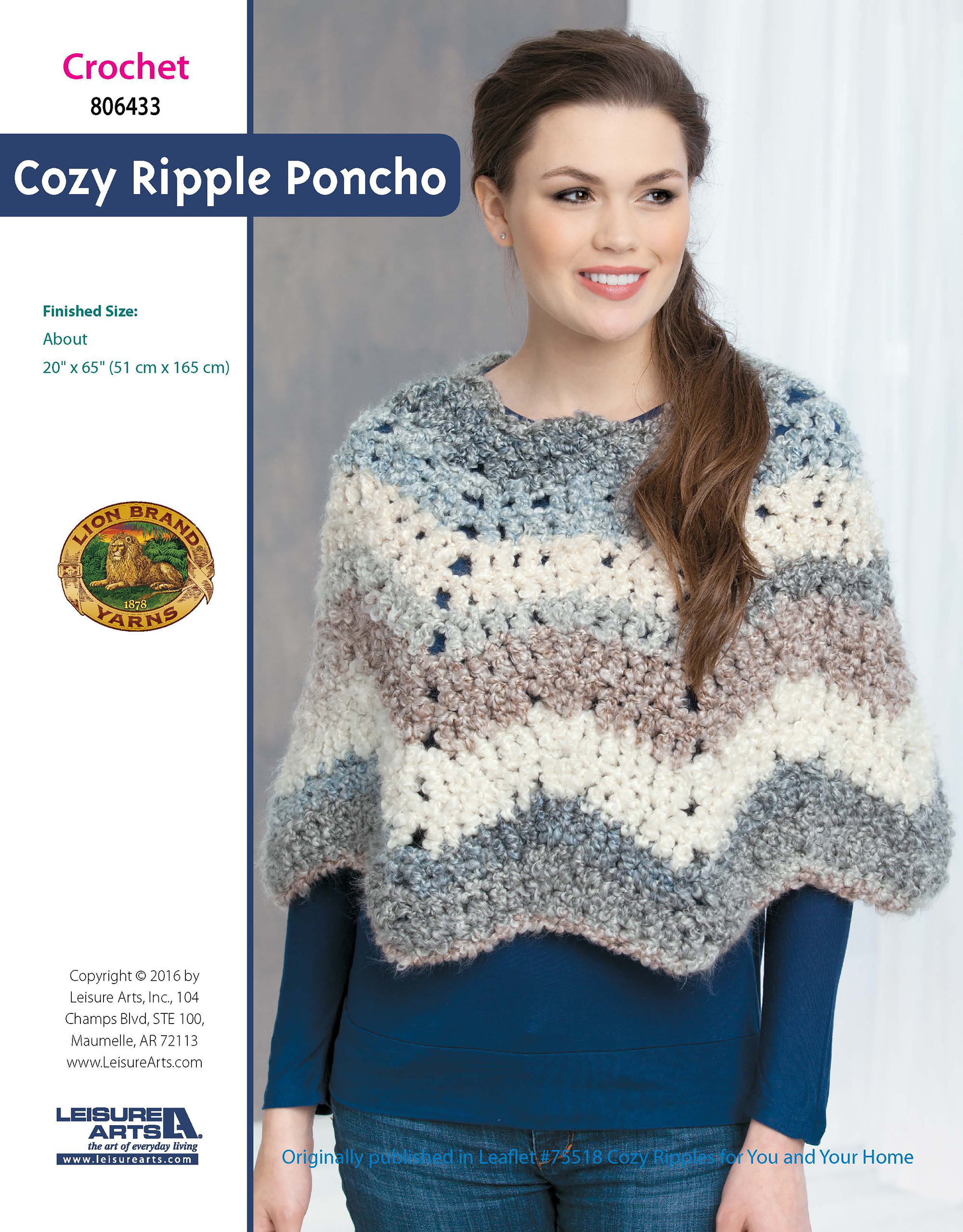 Leisure Arts ePattern Cozy Ripple Poncho
