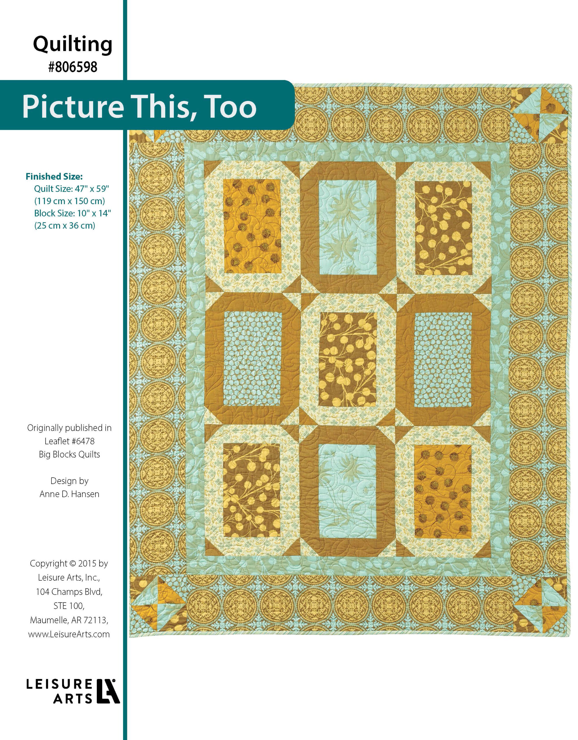 Leisure Arts Big Block Quilts Picture This Too ePattern