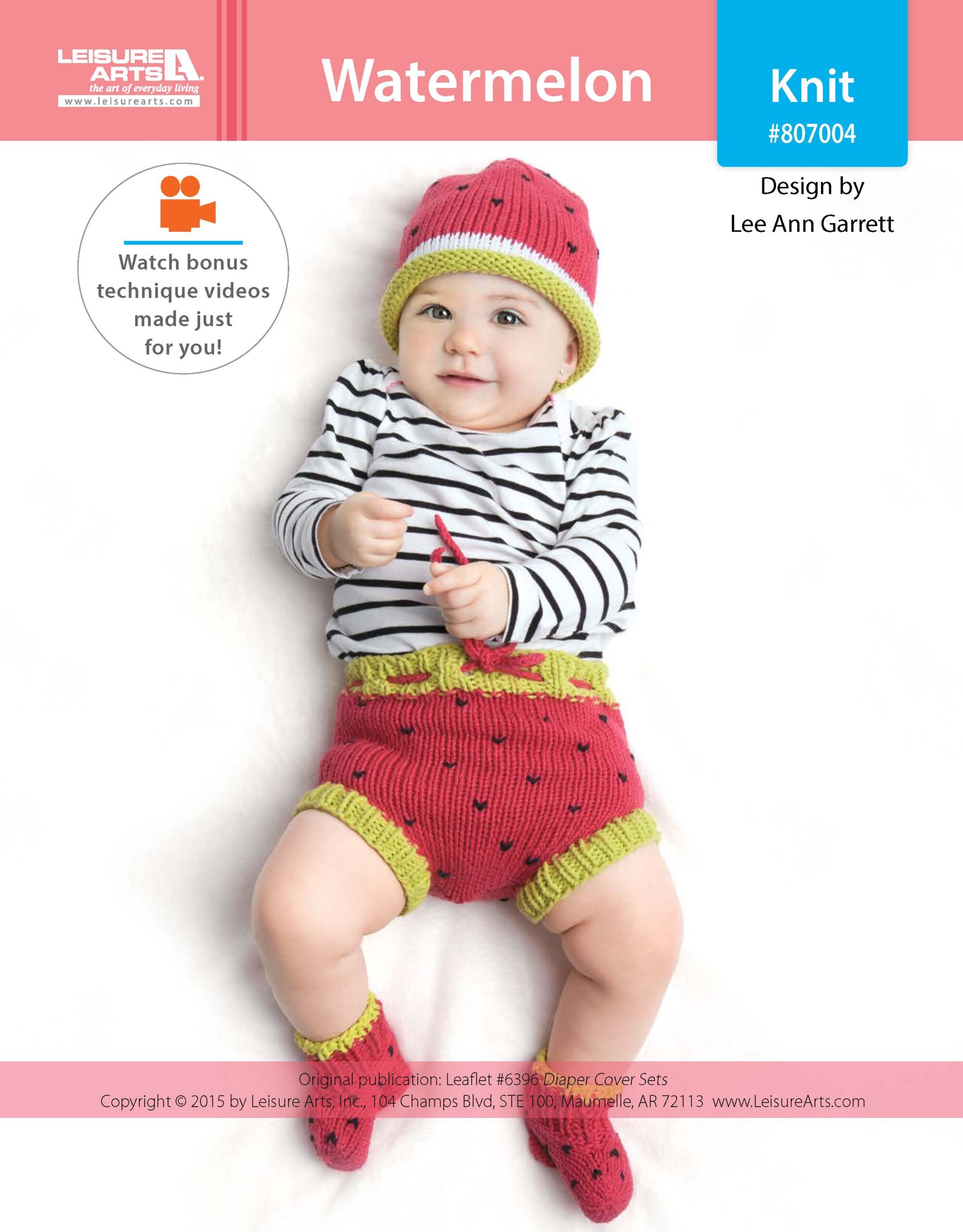 Leisure Arts Diaper Cover Sets Watermelon ePattern