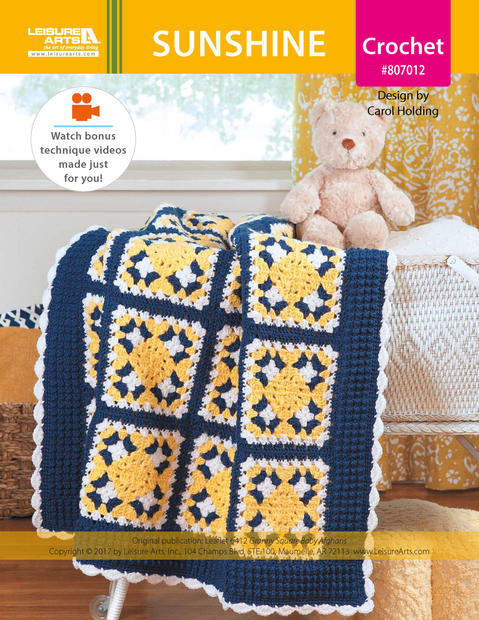 Leisure Arts Granny Square Baby Afghans Sunshine ePattern