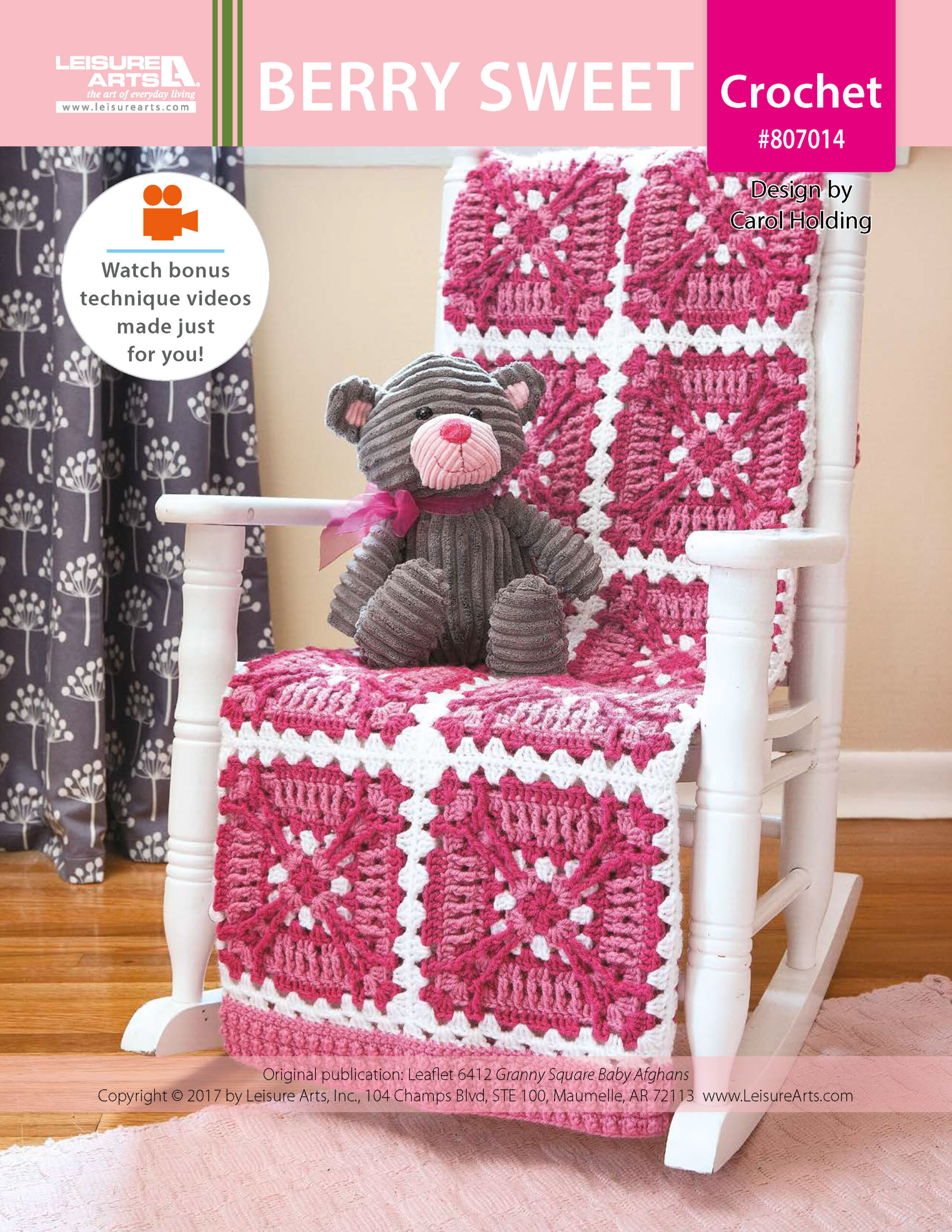 Leisure Arts Granny Square Baby Afghans Berry Sweet ePattern