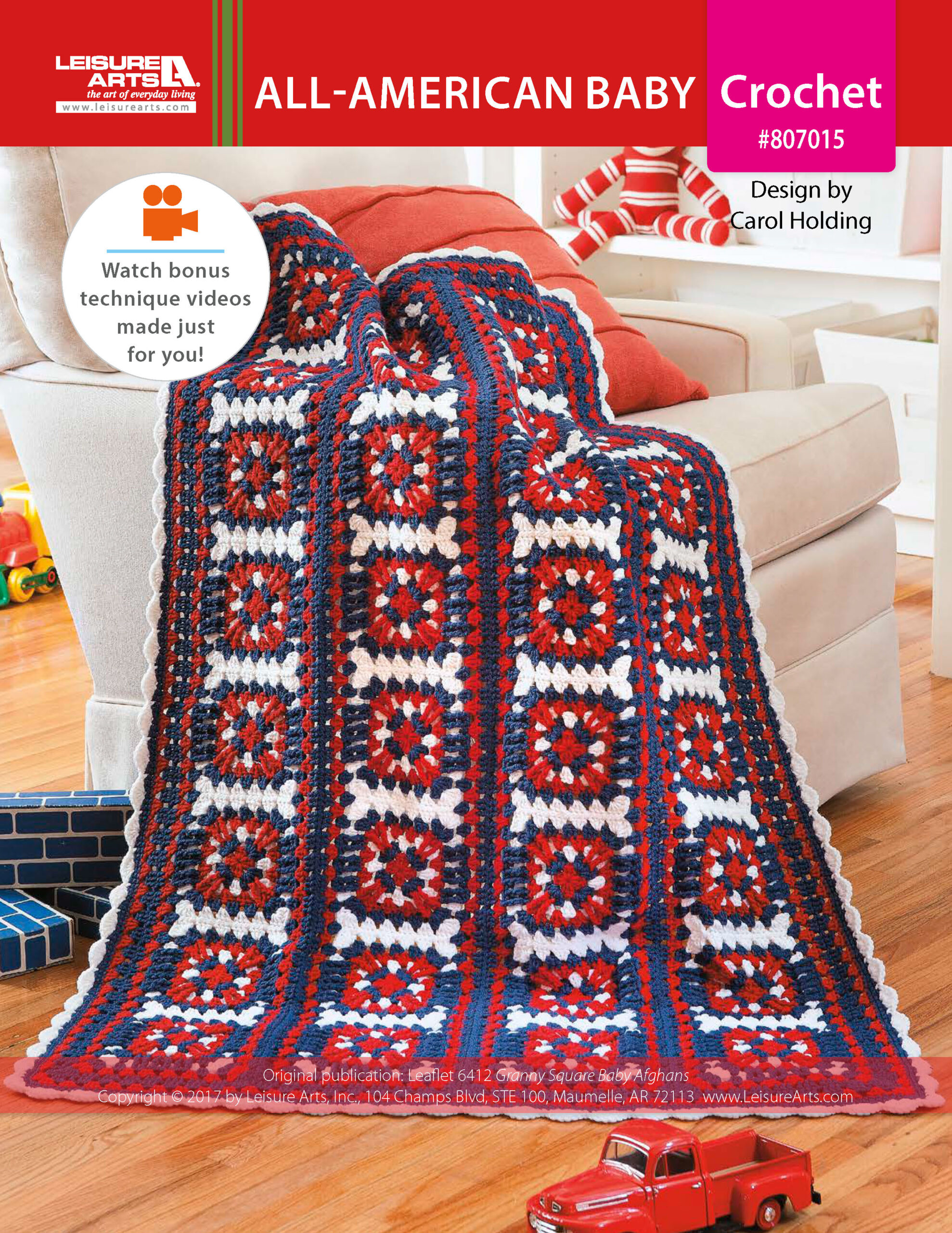 Leisure Arts Granny Square Baby Afghans AllAmerican Baby ePattern