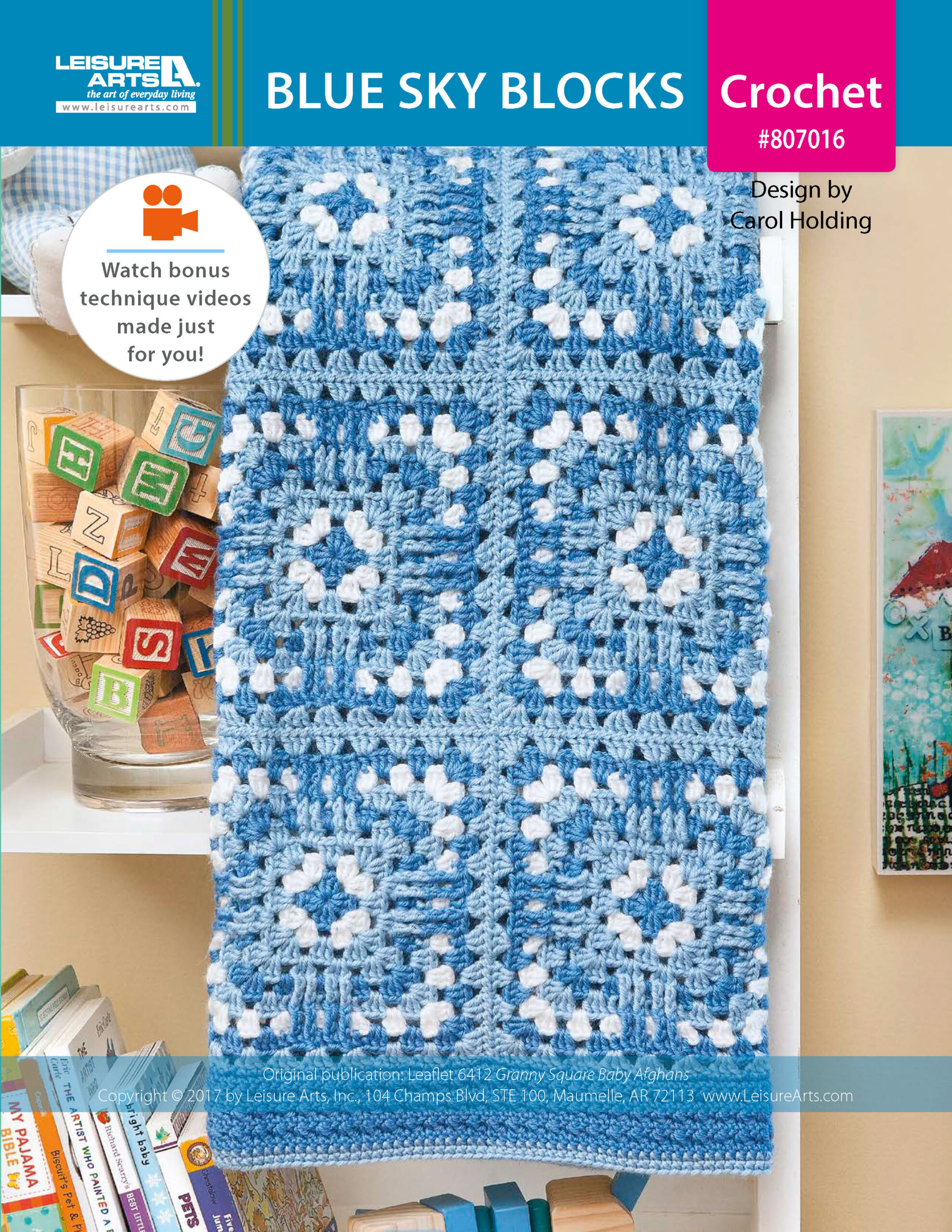 Leisure Arts Granny Square Baby Afghans Blue Sky Blocks ePattern
