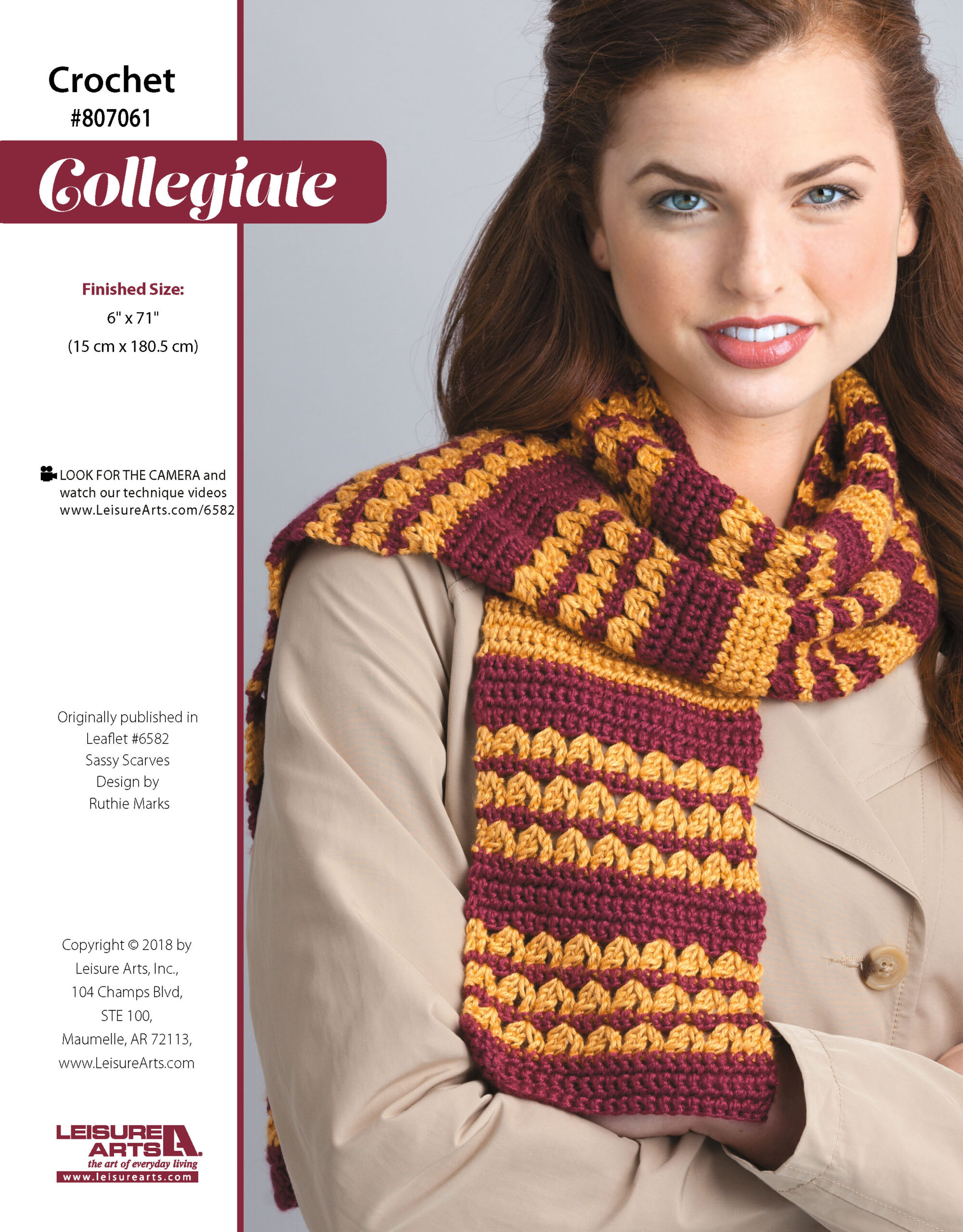Leisure Arts Sassy Scarves Crochet Collegiate ePattern