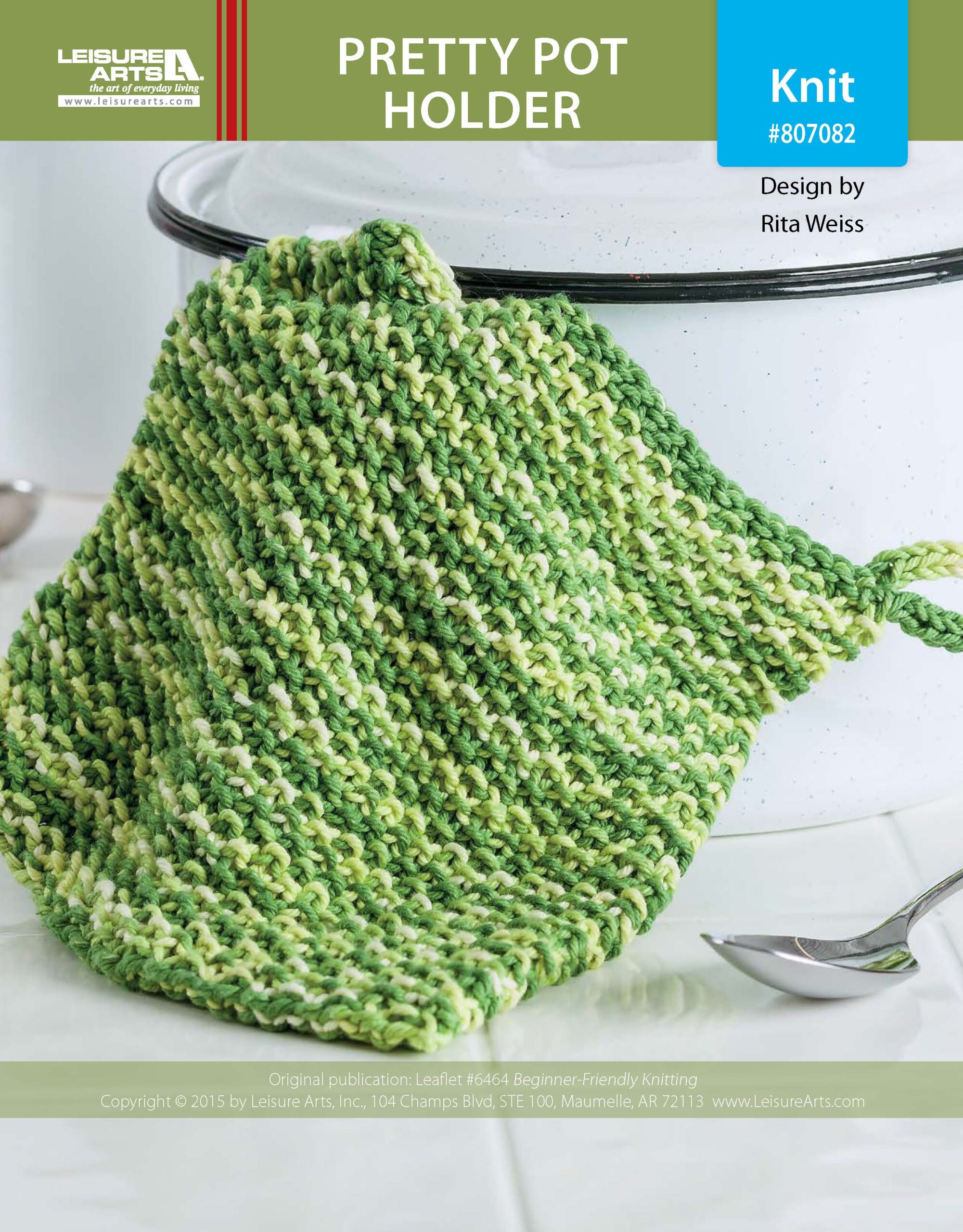 Leisure Arts BeginnerFriendly Knitting Pretty Pot Holder ePattern