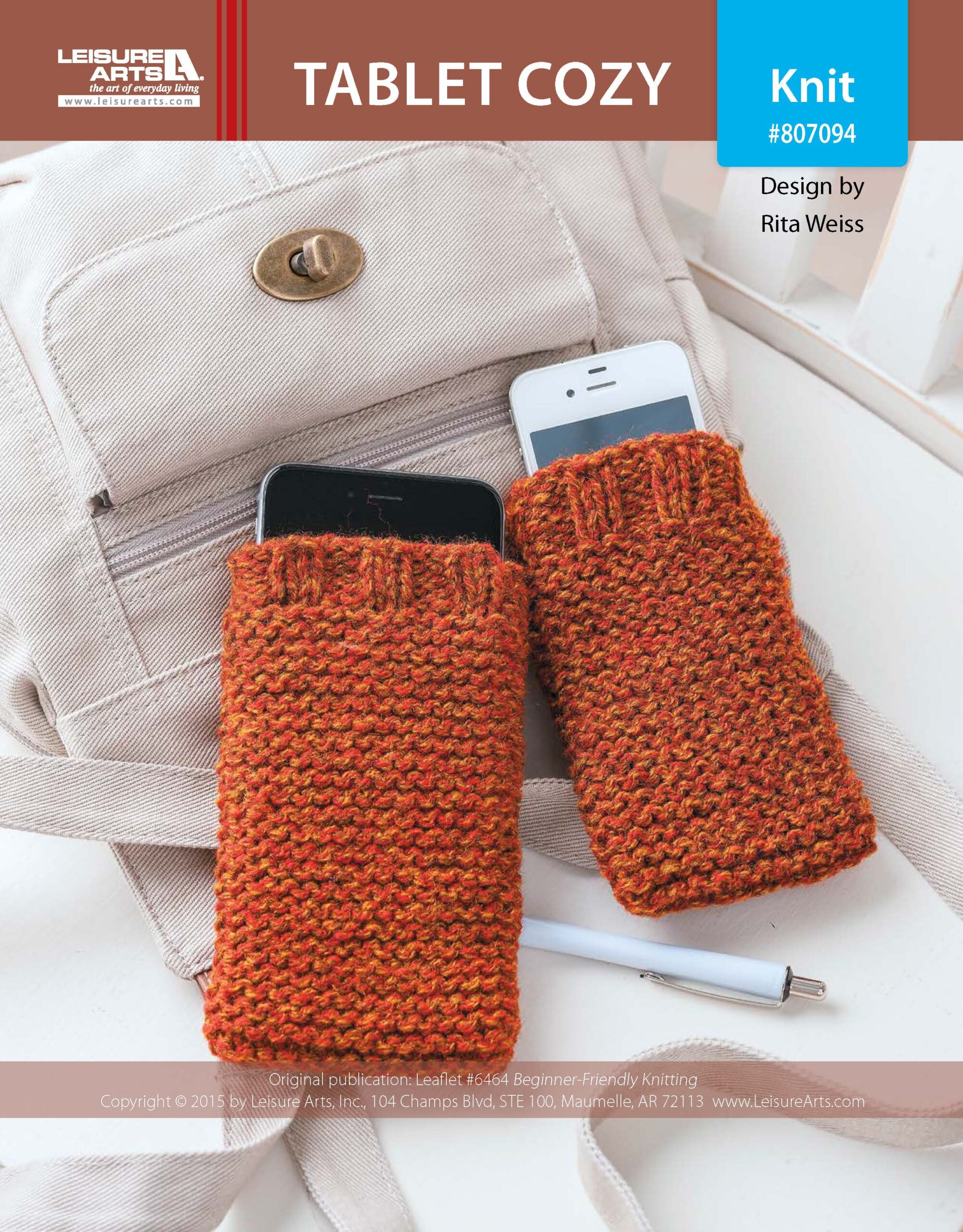 Leisure Arts BeginnerFriendly Knitting Phone Cozies ePattern