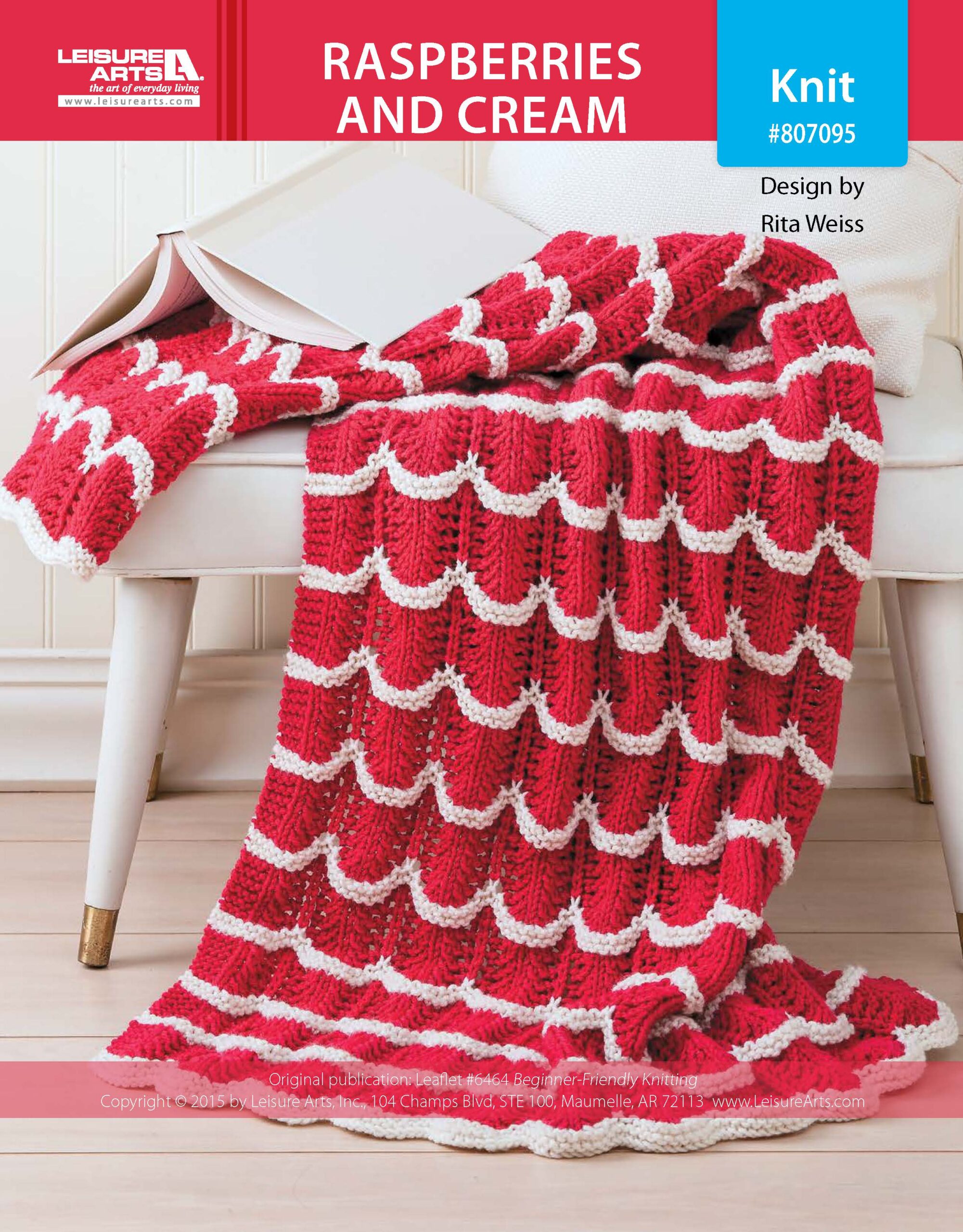 Leisure Arts BeginnerFriendly Knitting Raspberries And Cream Afghan ePattern