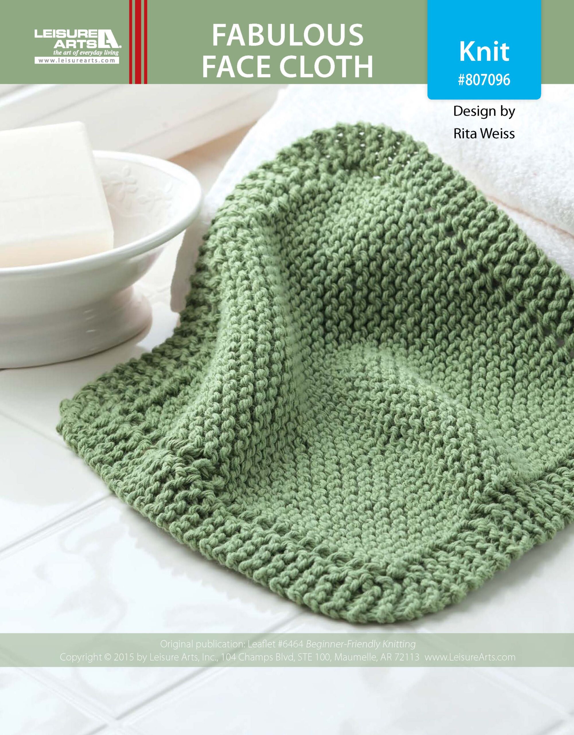 Leisure Arts BeginnerFriendly Knitting Fabulous Face Cloth ePattern