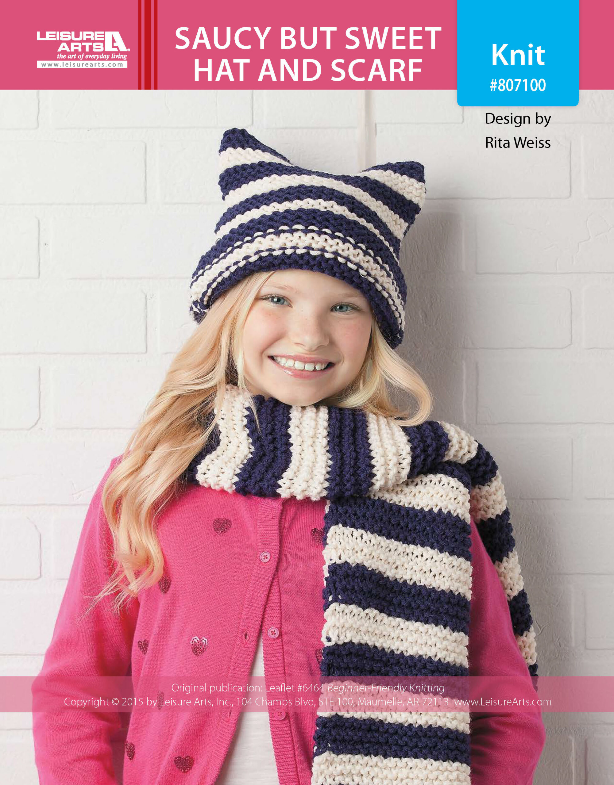 Leisure Arts BeginnerFriendly Knitting Saucy But Sweet Hat Scarf ePattern