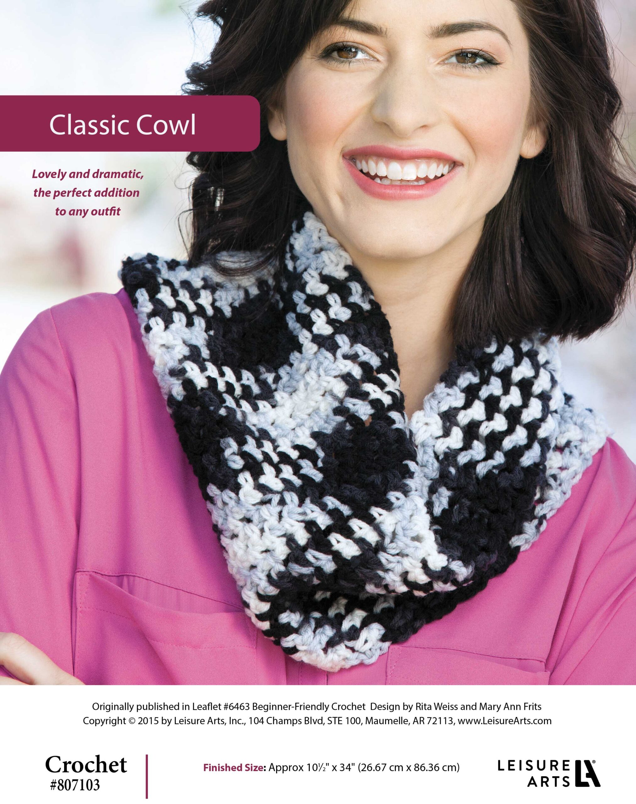 Leisure Arts Beginner Friendly Crochet Classic Cowl ePattern