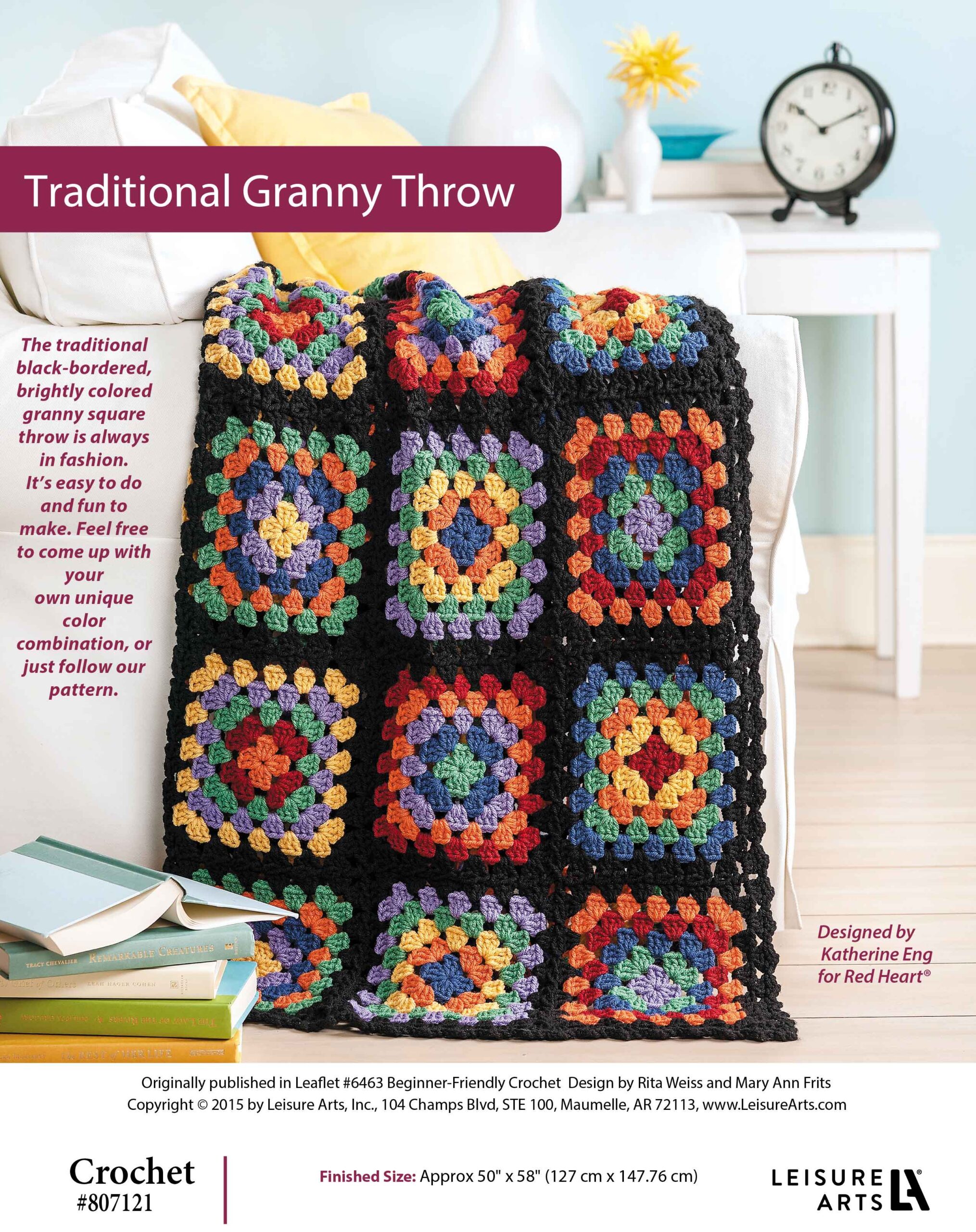 Leisure Arts Beginner Friendly Crochet Traditional Granny Throw ePattern