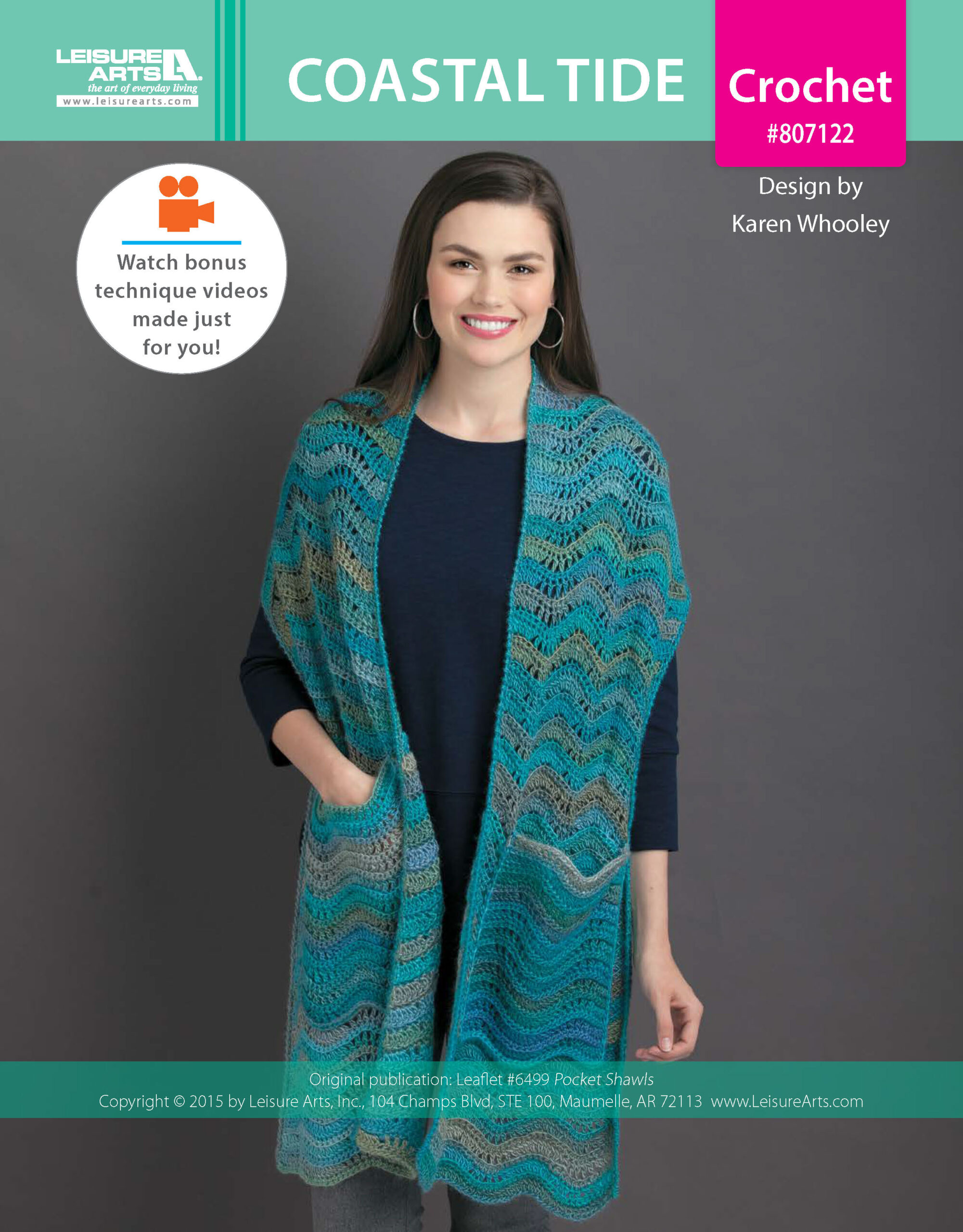 Leisure Arts Pocket Shawls Coastal Tide Crochet ePattern