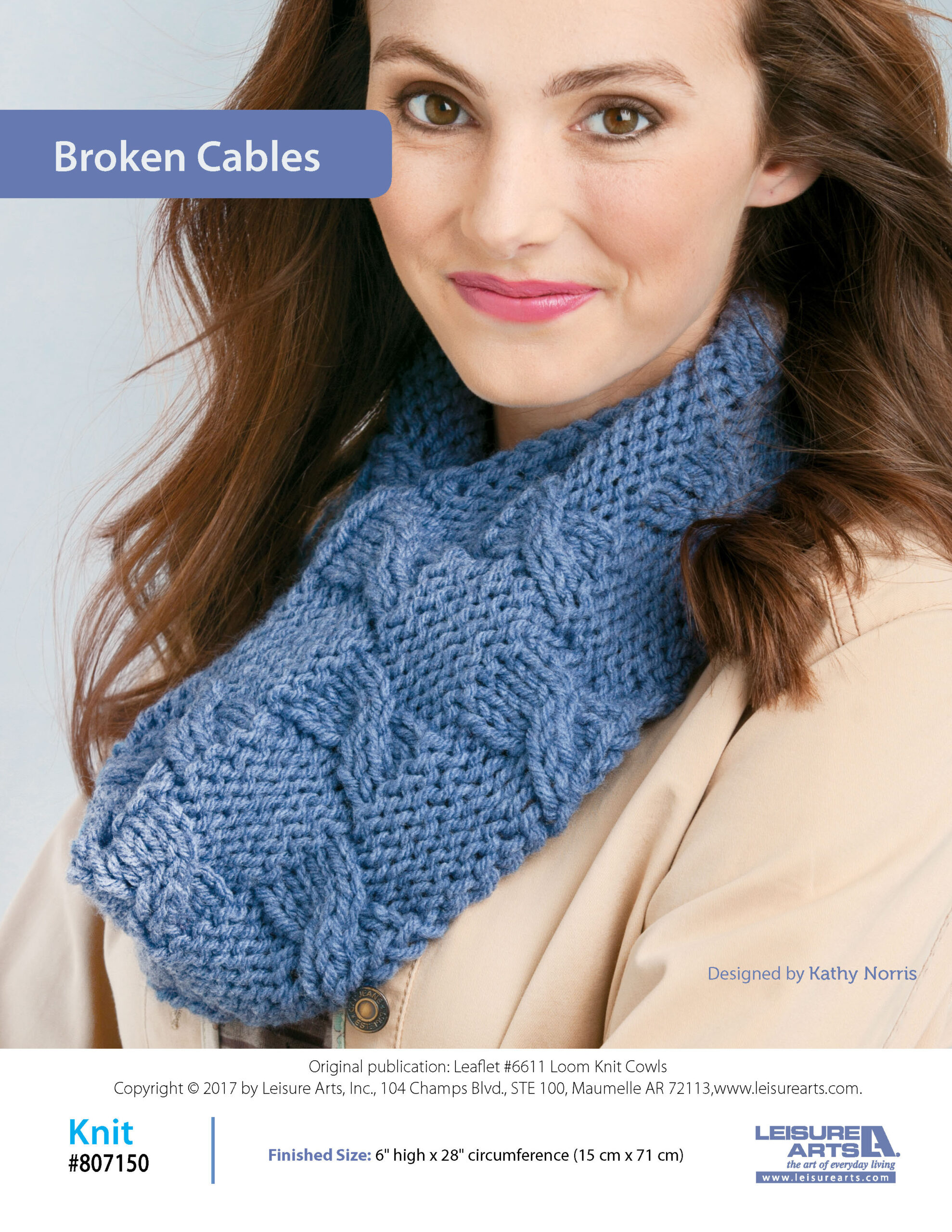 Leisure Arts ePattern Big Book of Loom Knit Cowls Broken Cables