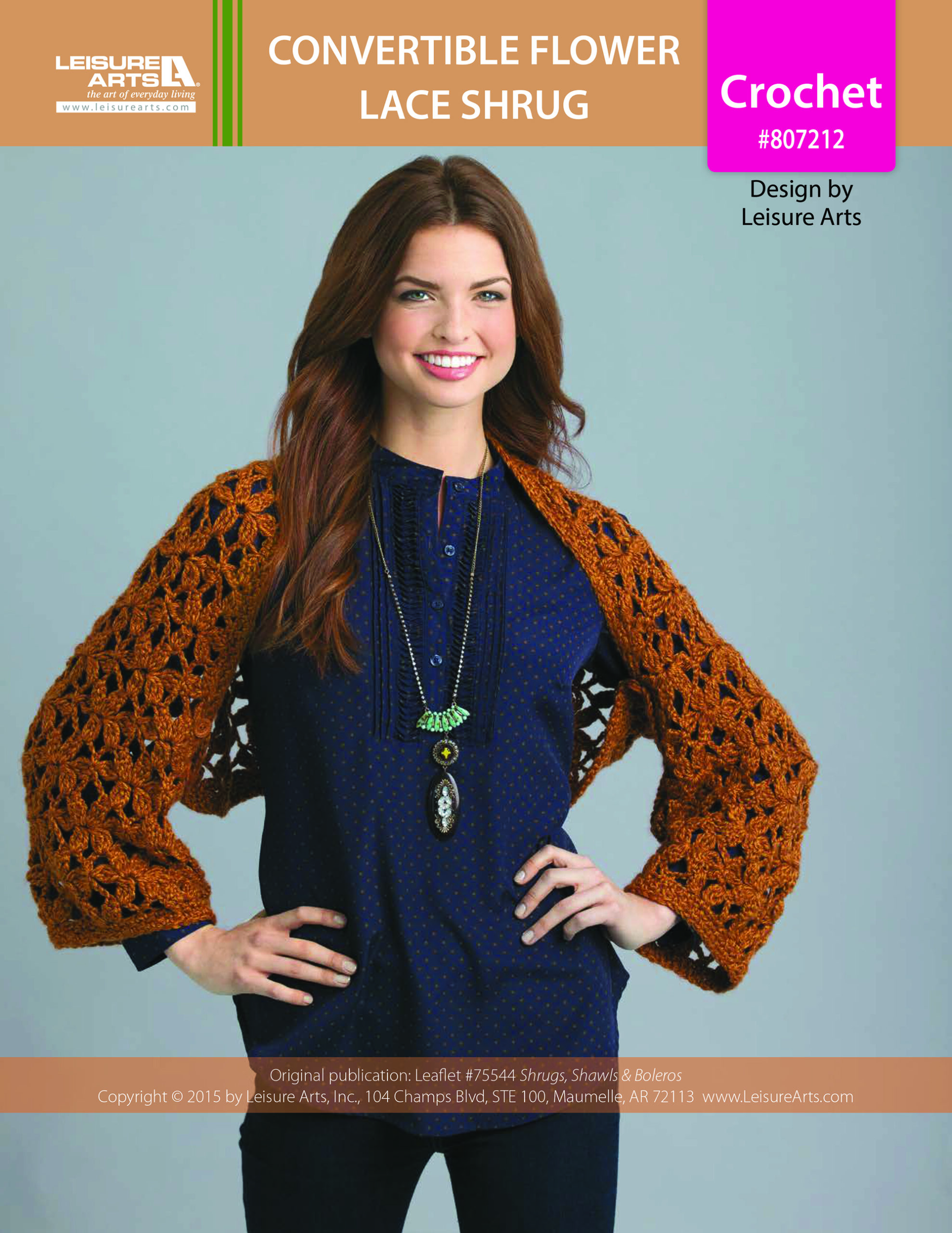 Leisure Arts ePattern Convertible Flower Lace Shrug