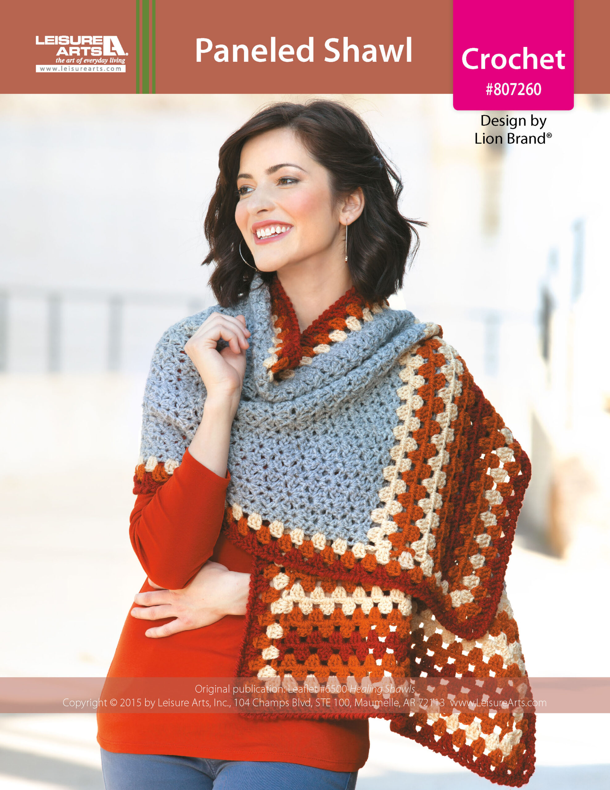 ePattern Leisure Arts Paneled Shawl