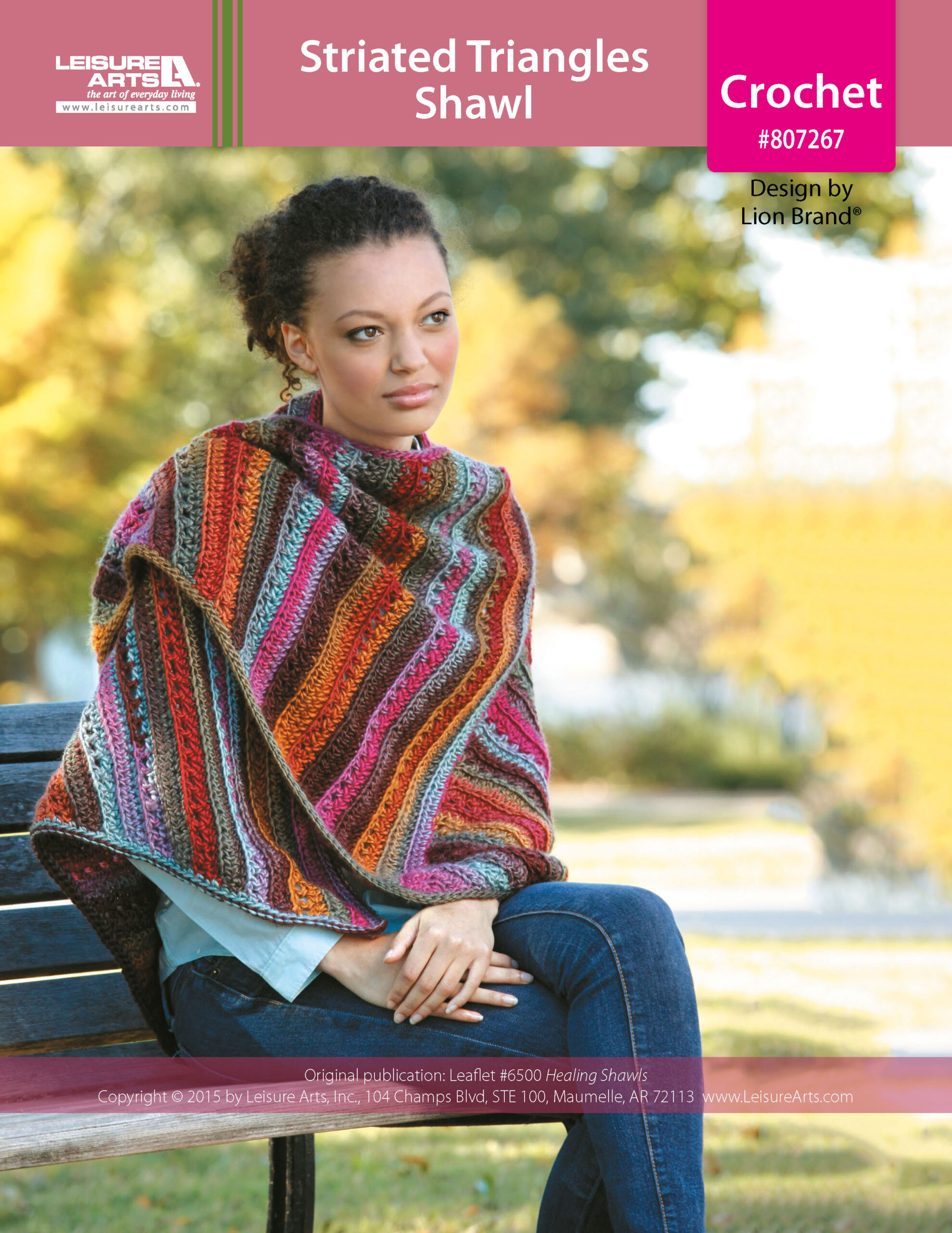 ePattern Leisure Arts Striated Triangles Shawl