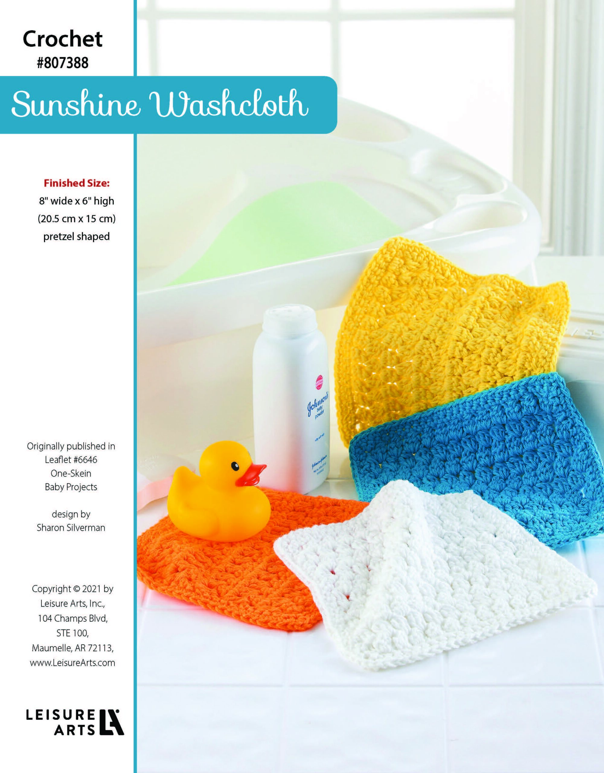 Leisure Arts One Skein Baby Projects Sunshine Washcloth Crochet ePattern