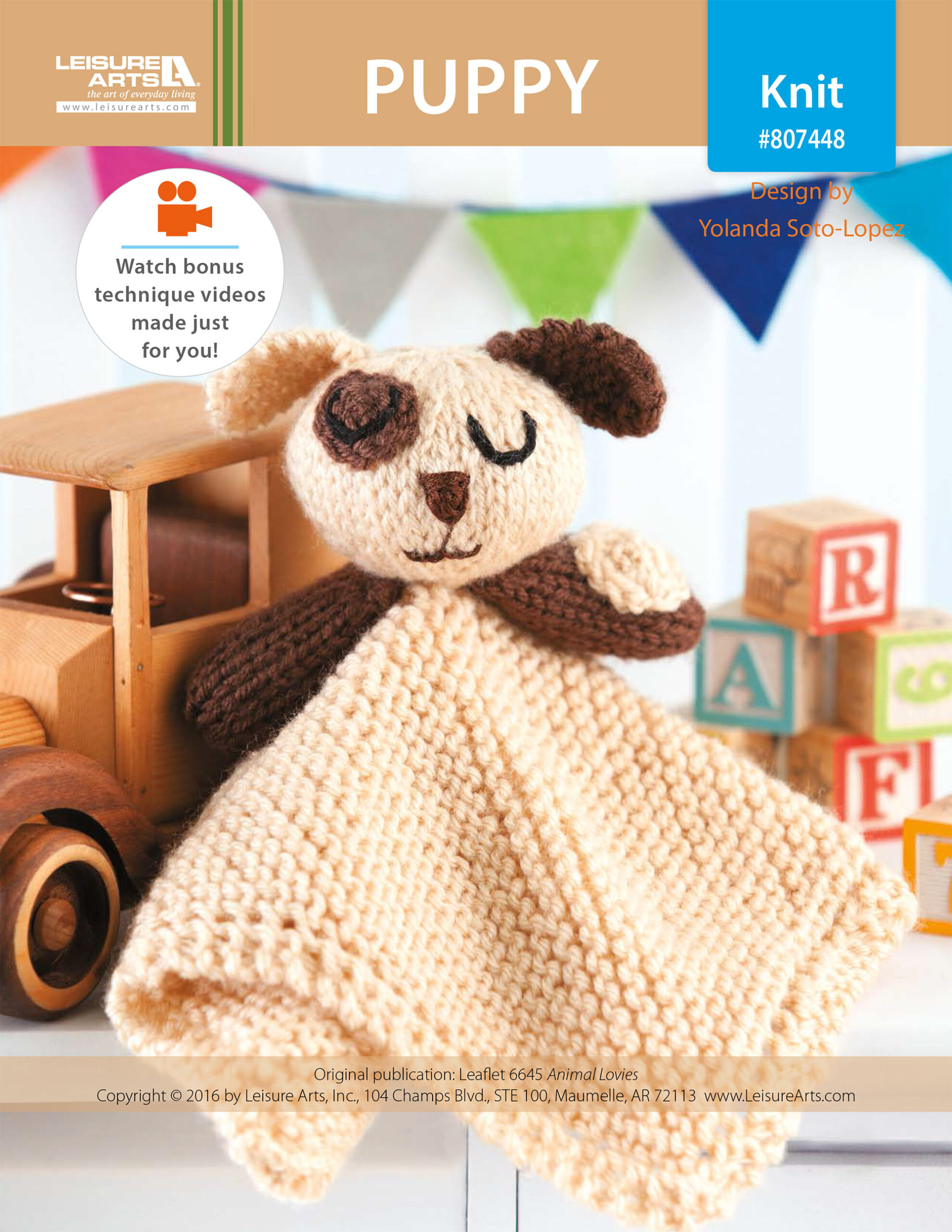 Leisure Arts Animal Lovies Puppy Knit ePattern