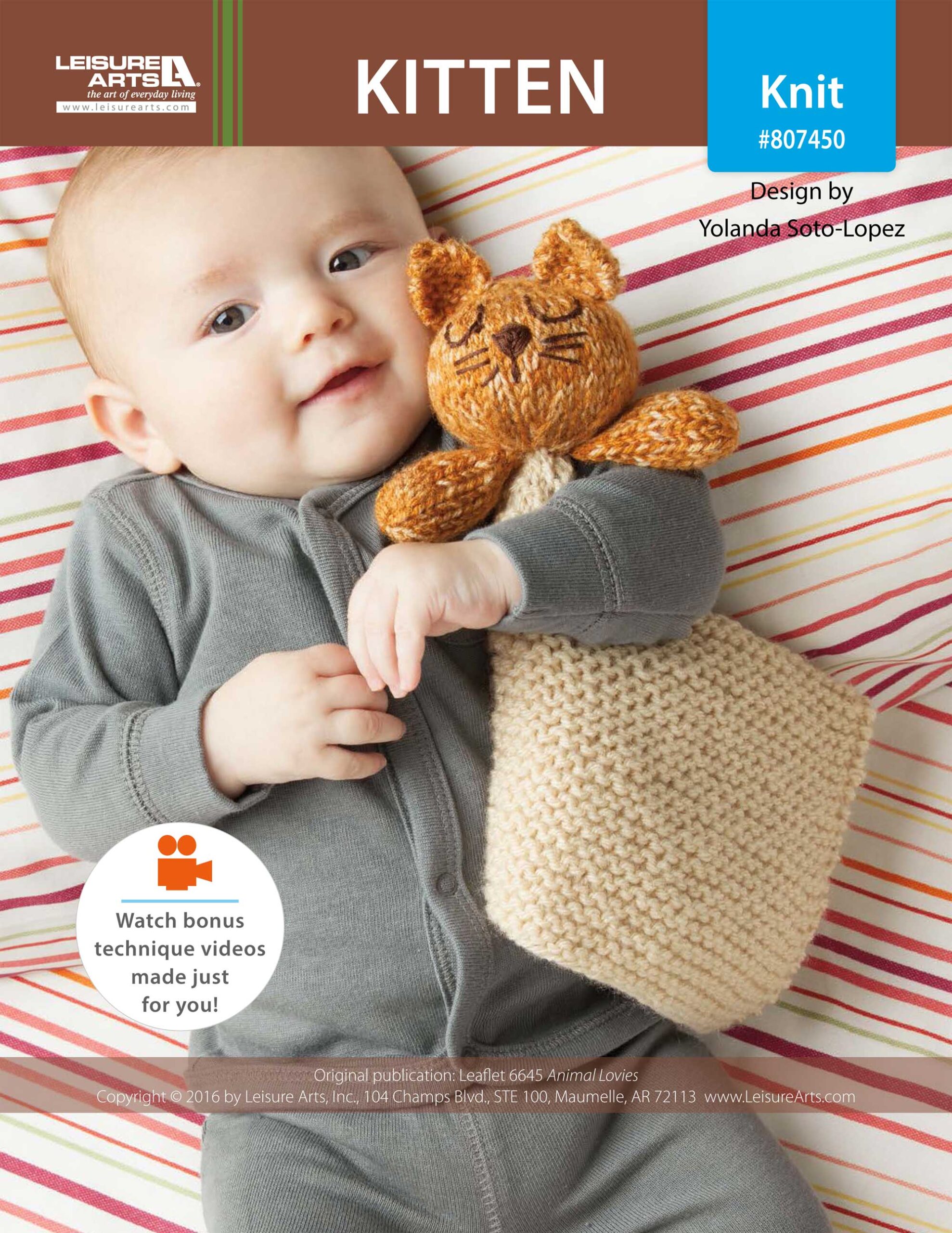 Leisure Arts Animal Lovies Kitten Knit ePattern