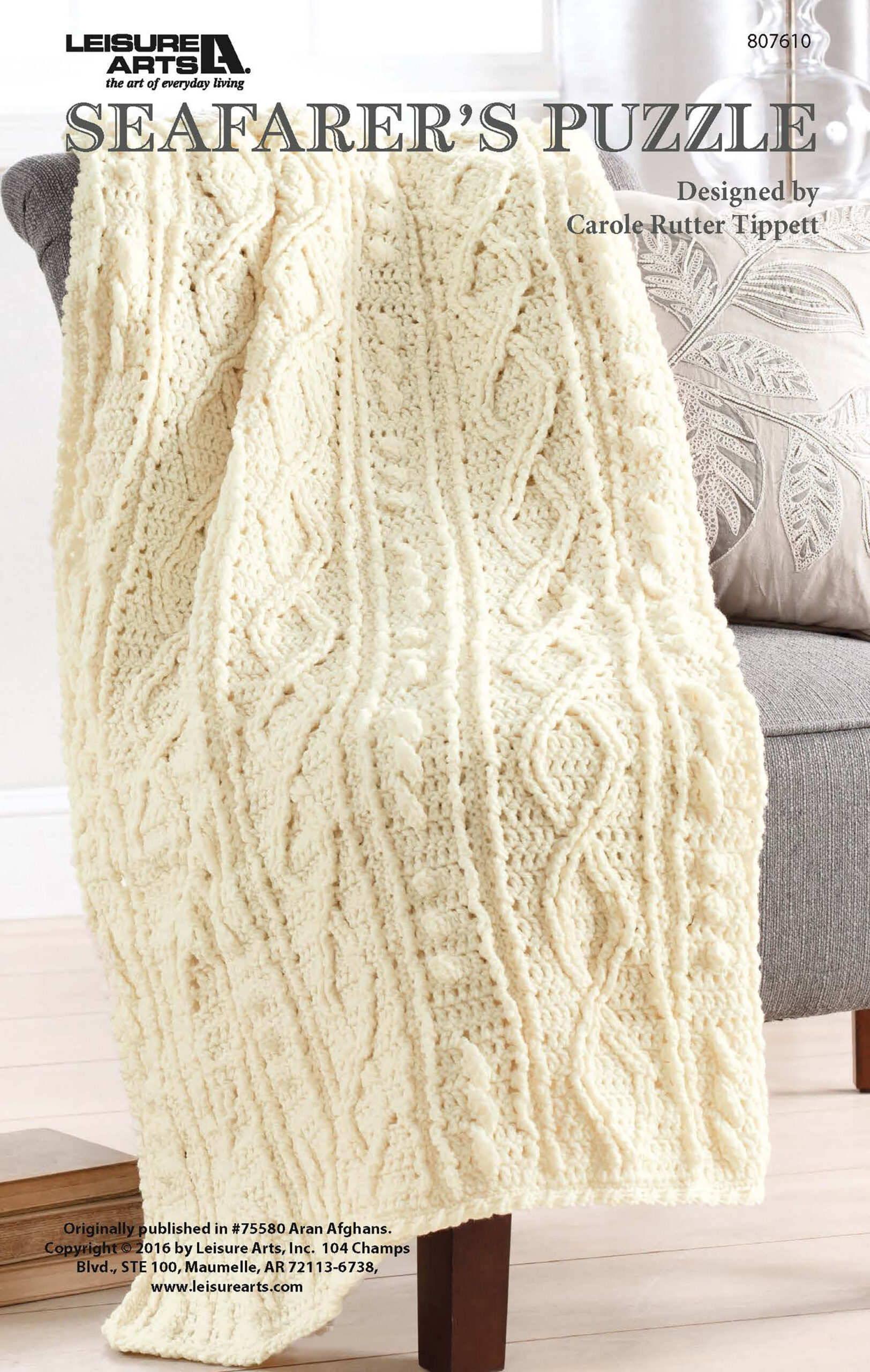 Leisure Arts Aran Afghans Seafarers Puzzle Crochet ePattern