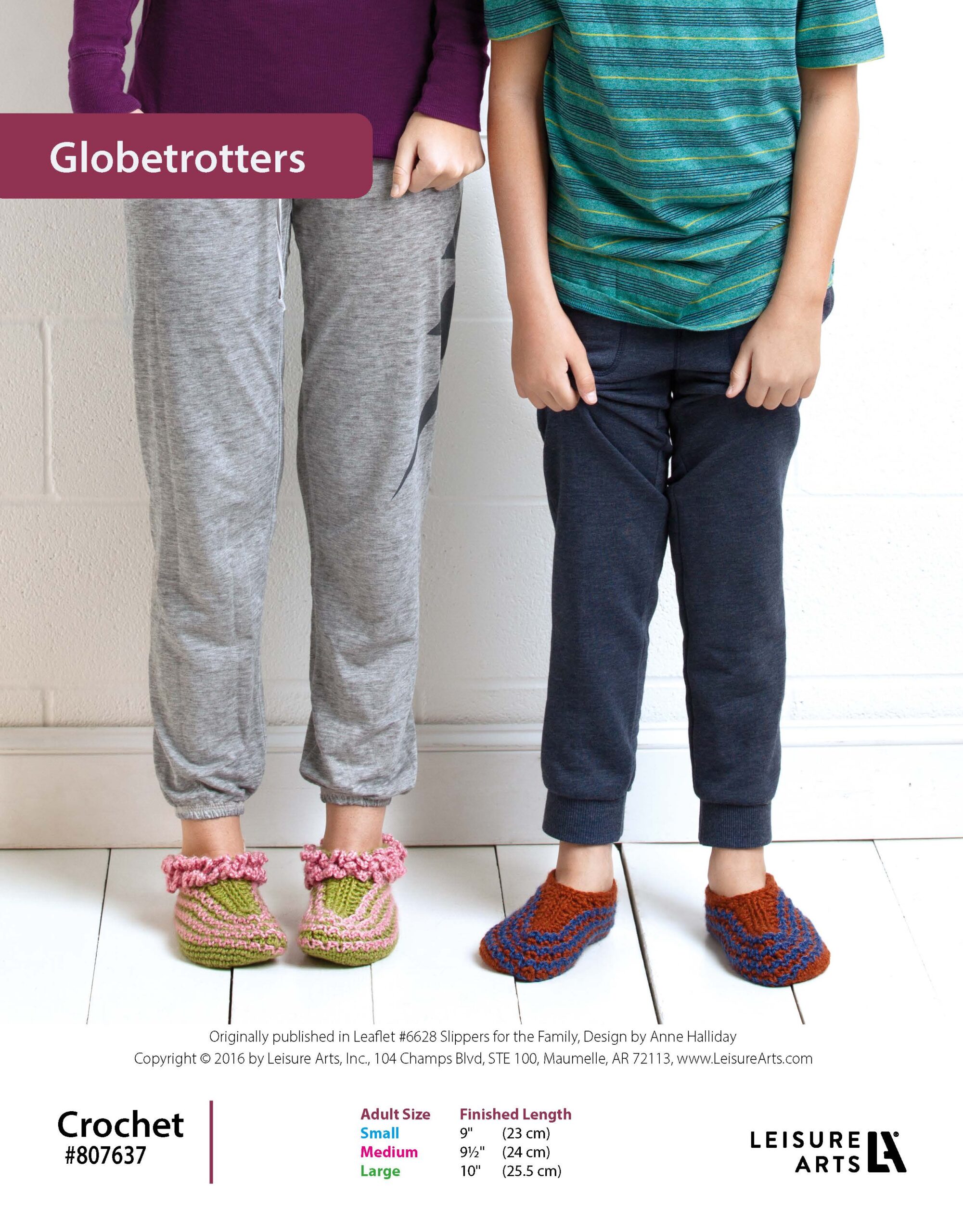 Leisure Arts Crochet Slippers For The Family Globetrotters ePattern