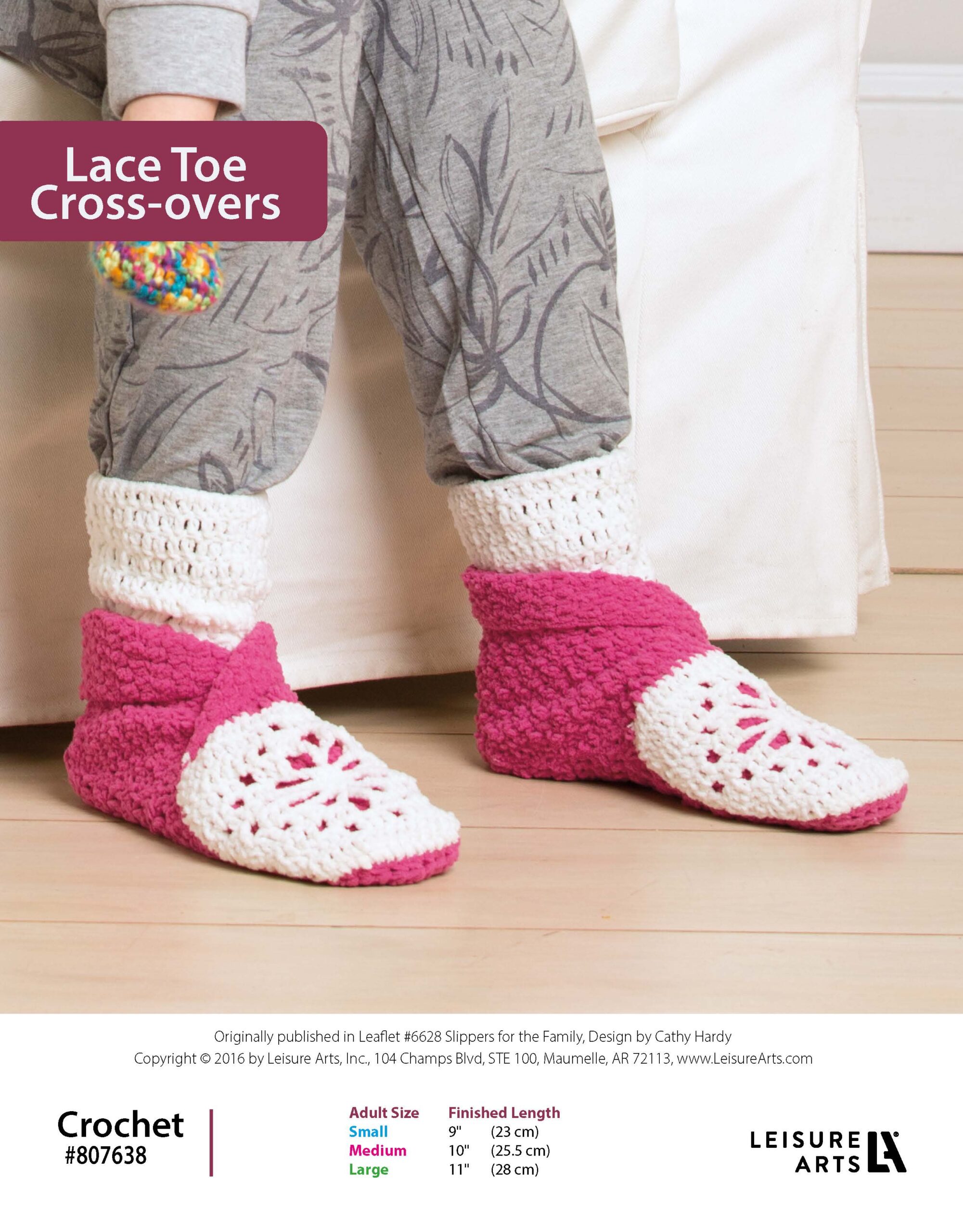 Leisure Arts Crochet Slippers For The Family Lace Toe CrossOver ePattern