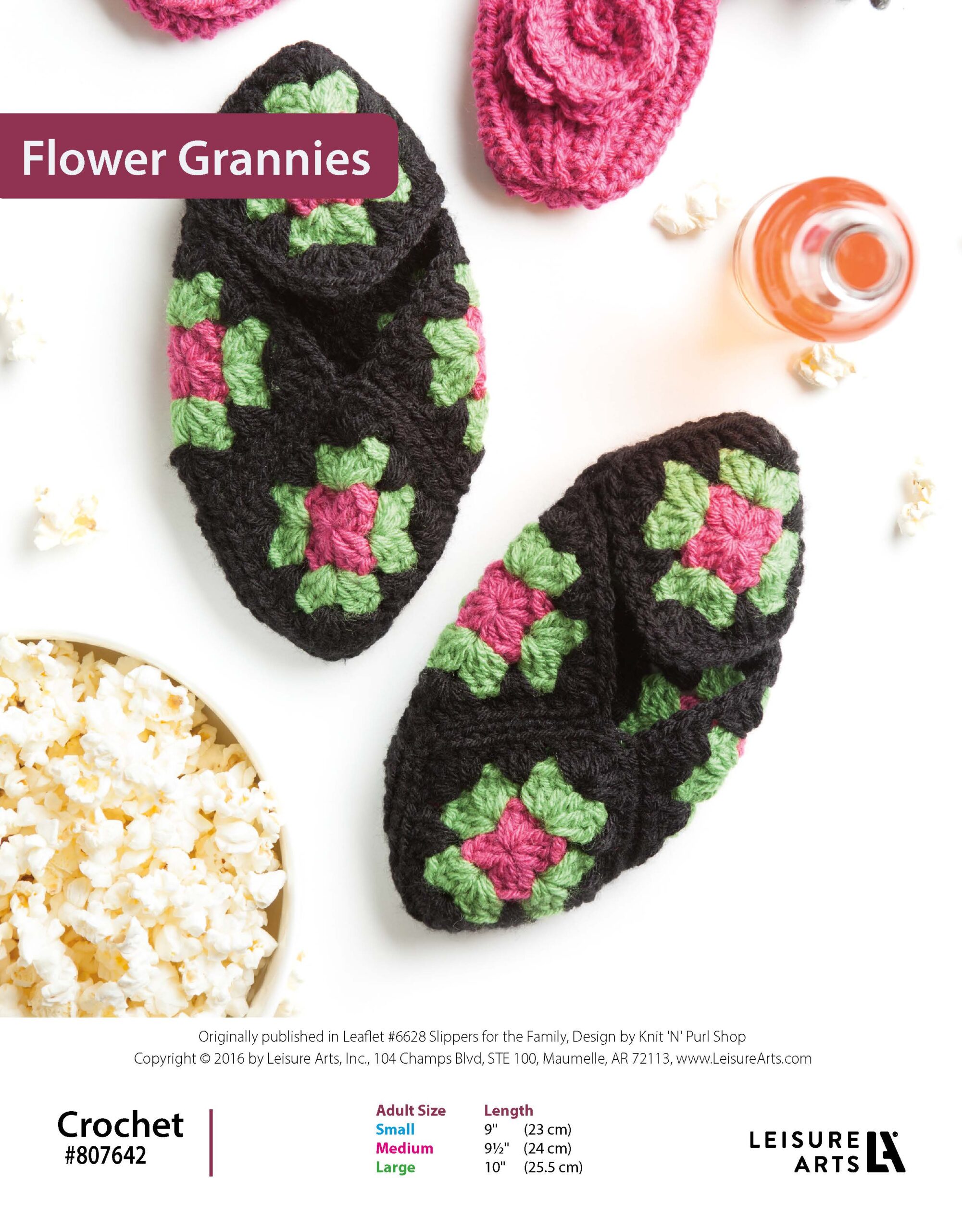 Leisure Arts Crochet Slippers For The Family Flower Grannies ePattern