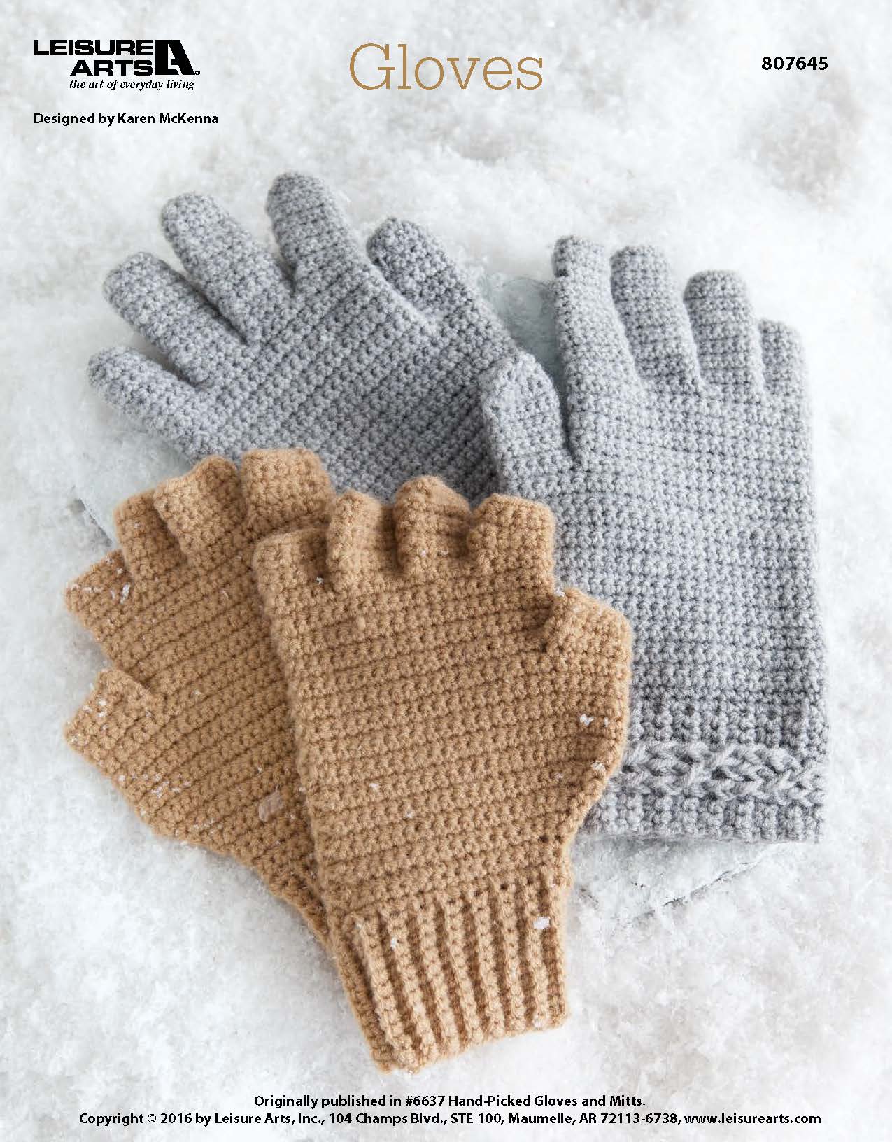 Leisure Arts HandPicked Gloves Crochet ePattern